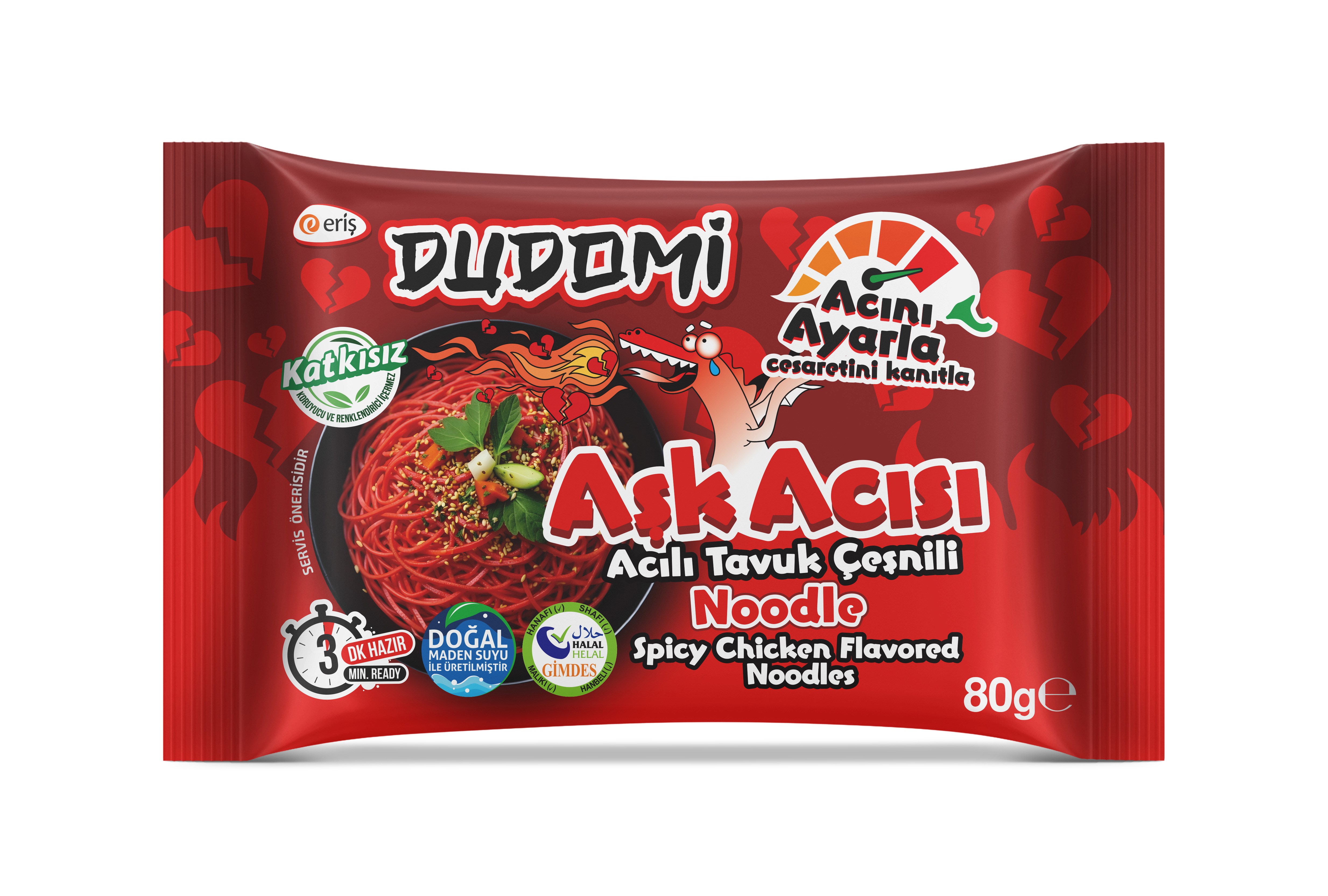 Dudomi Aşk Acısı (Acılı Tavuk Çeşnili Noodle) Poşet 80 Gr.