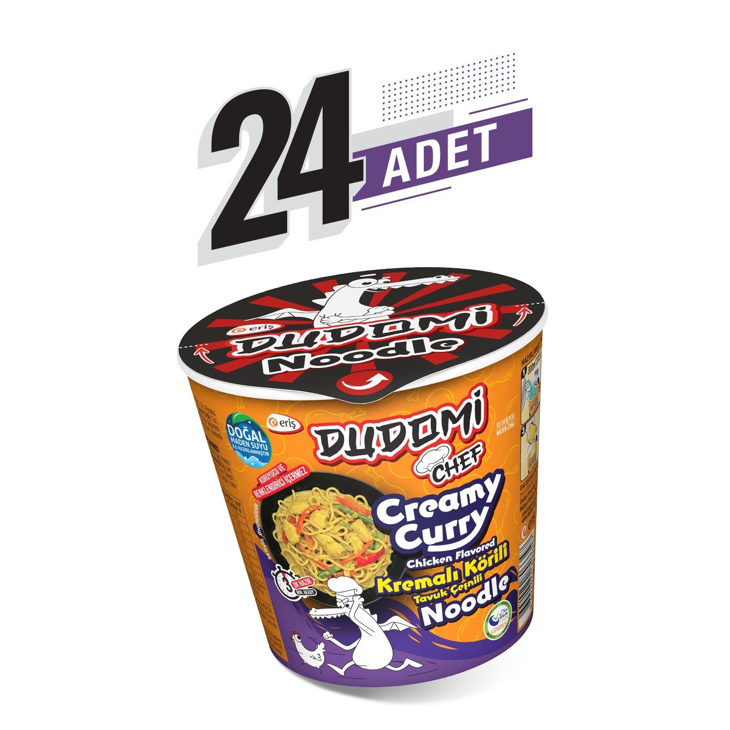 Dudomi Kremalı Körili Tavuk Çeşnili Noodle Bardak 80 Gr.