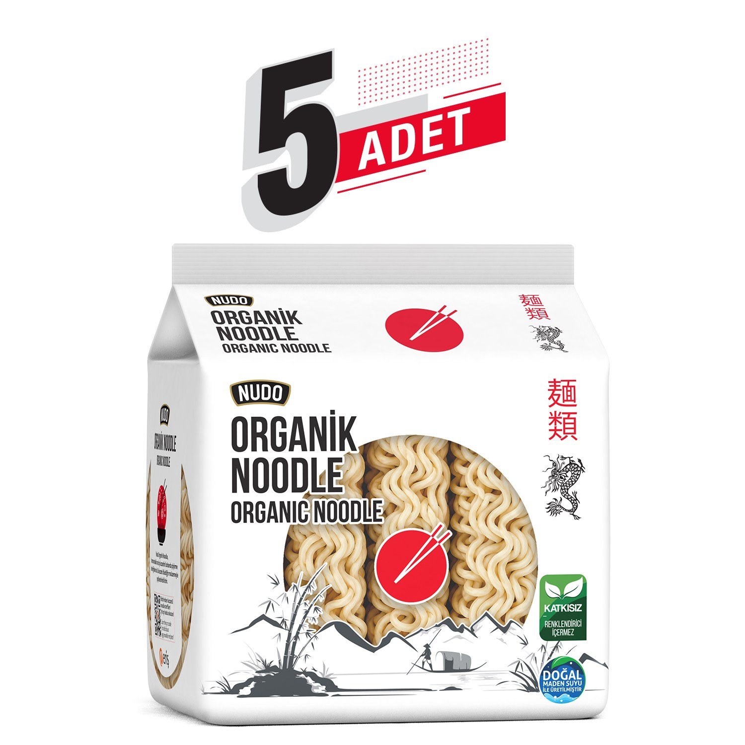 Nudo Organik Noodle 300 gr 5'li koli