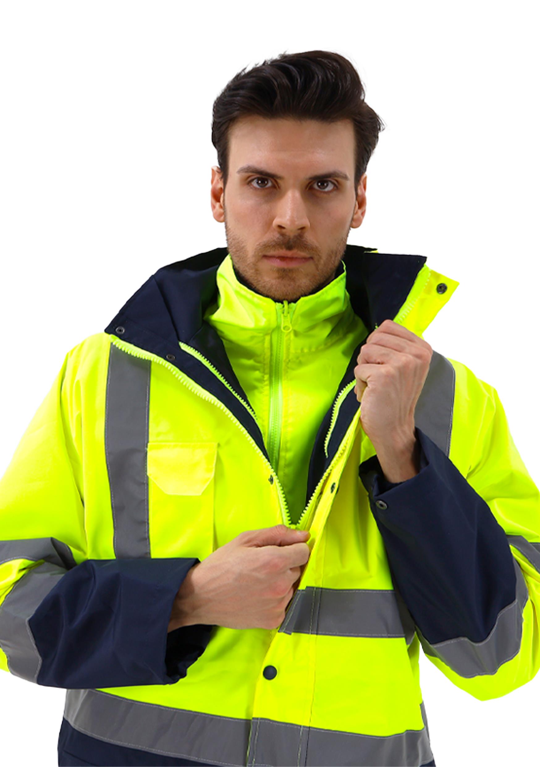 Alaska Hi-Vis 5 in 1 Parka Neon Sarı - Lacivert, Alaska Hi-Vis 5 in 1 Parka Neon Sarı - Lacivert - Concept Alina (İş Elbisesi, İş Kıyafetleri, Yanmaz İş Elbisesi, Yanmaz İş Kıyafeti, Alev Almaz İş Elbisesi, Toptan, Üreticileri, İmalatçıları, Konya, İstanbul, Kocaceli, Gebze), Yüksek Görünürlüklü Ürünler