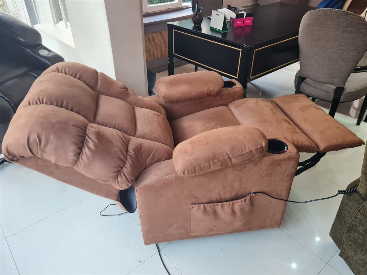 Cellini Happy Daddy Plus Kumaş Microfiber Kahve – Masajlı Baba Tv Koltuğu
