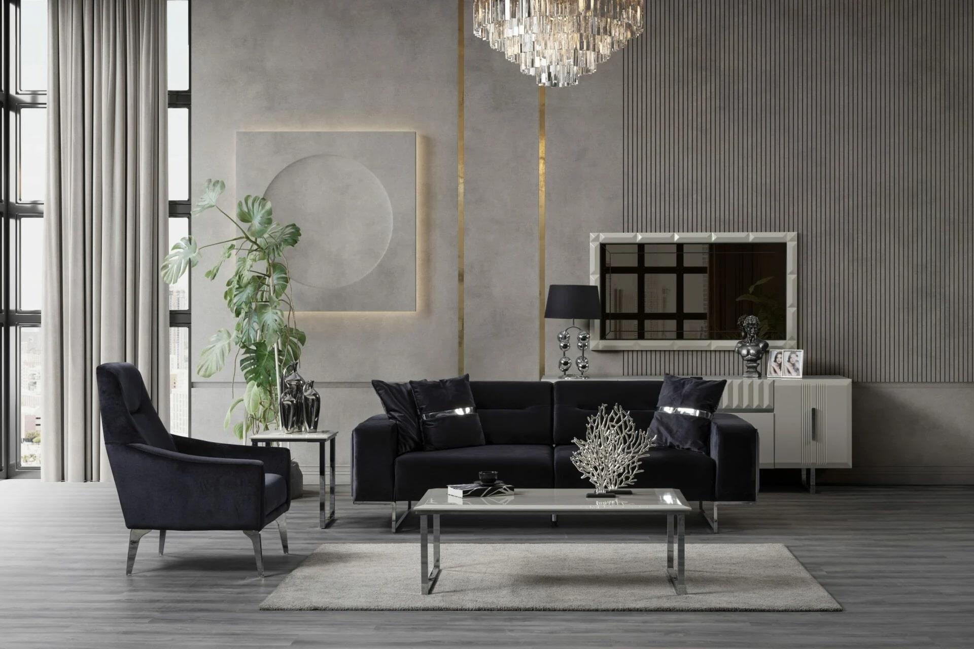 Modern Grey Sofa Set