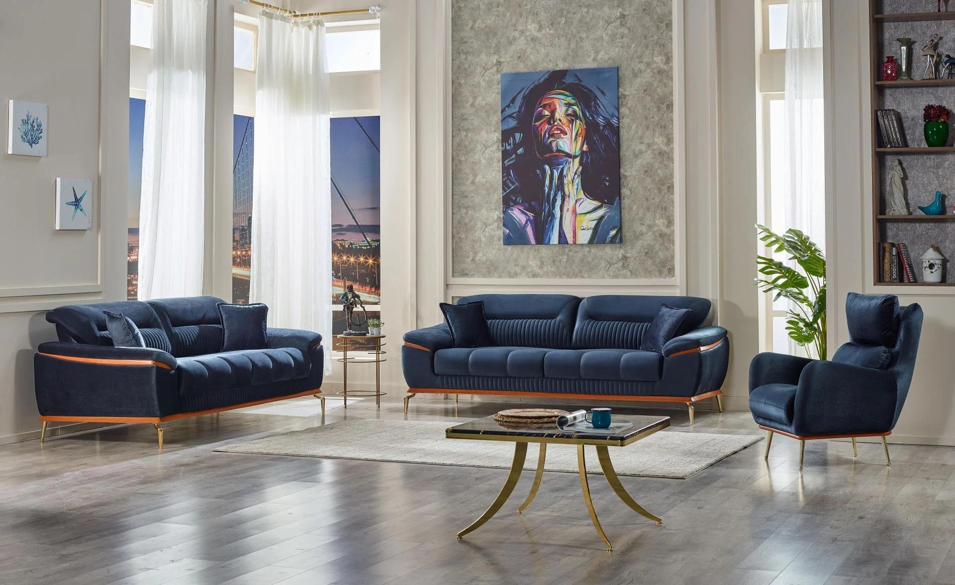 Nero Chrome Sofa Set