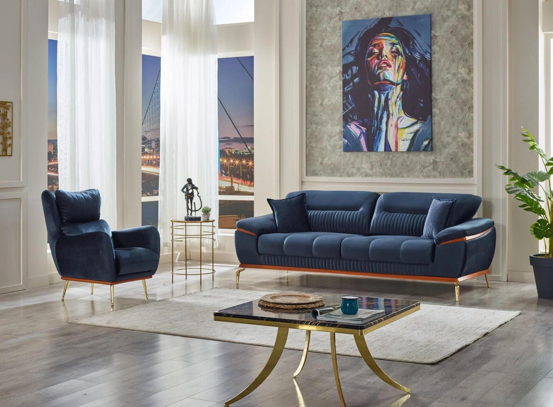 Nero Chrome Sofa Set