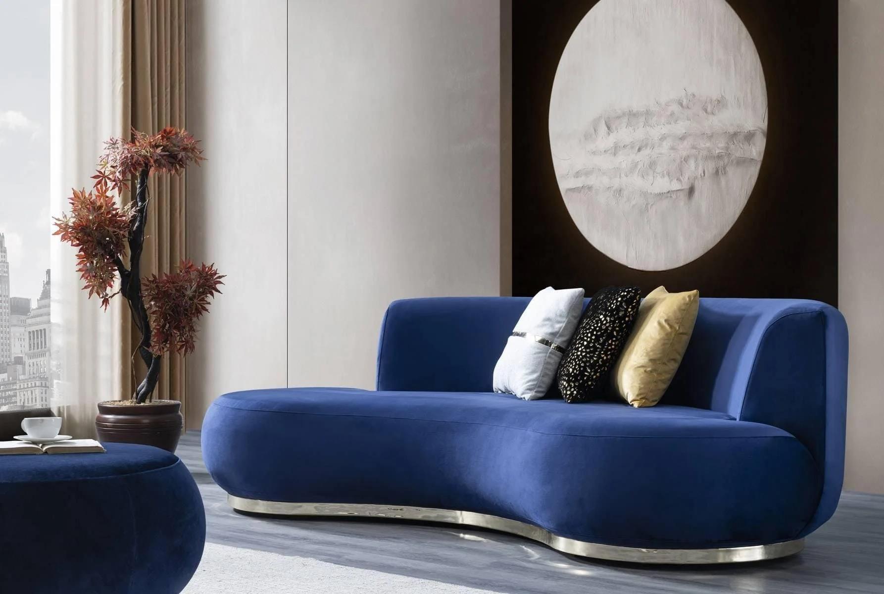 Retro Blue Sofa Set