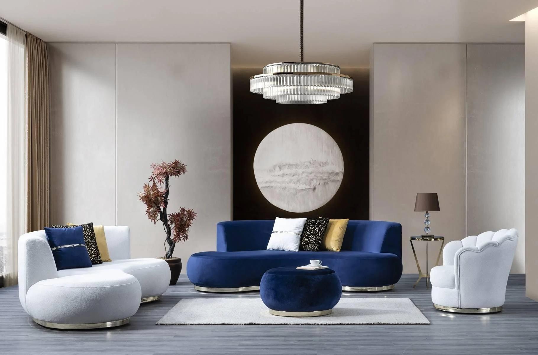 Retro Blue Sofa Set