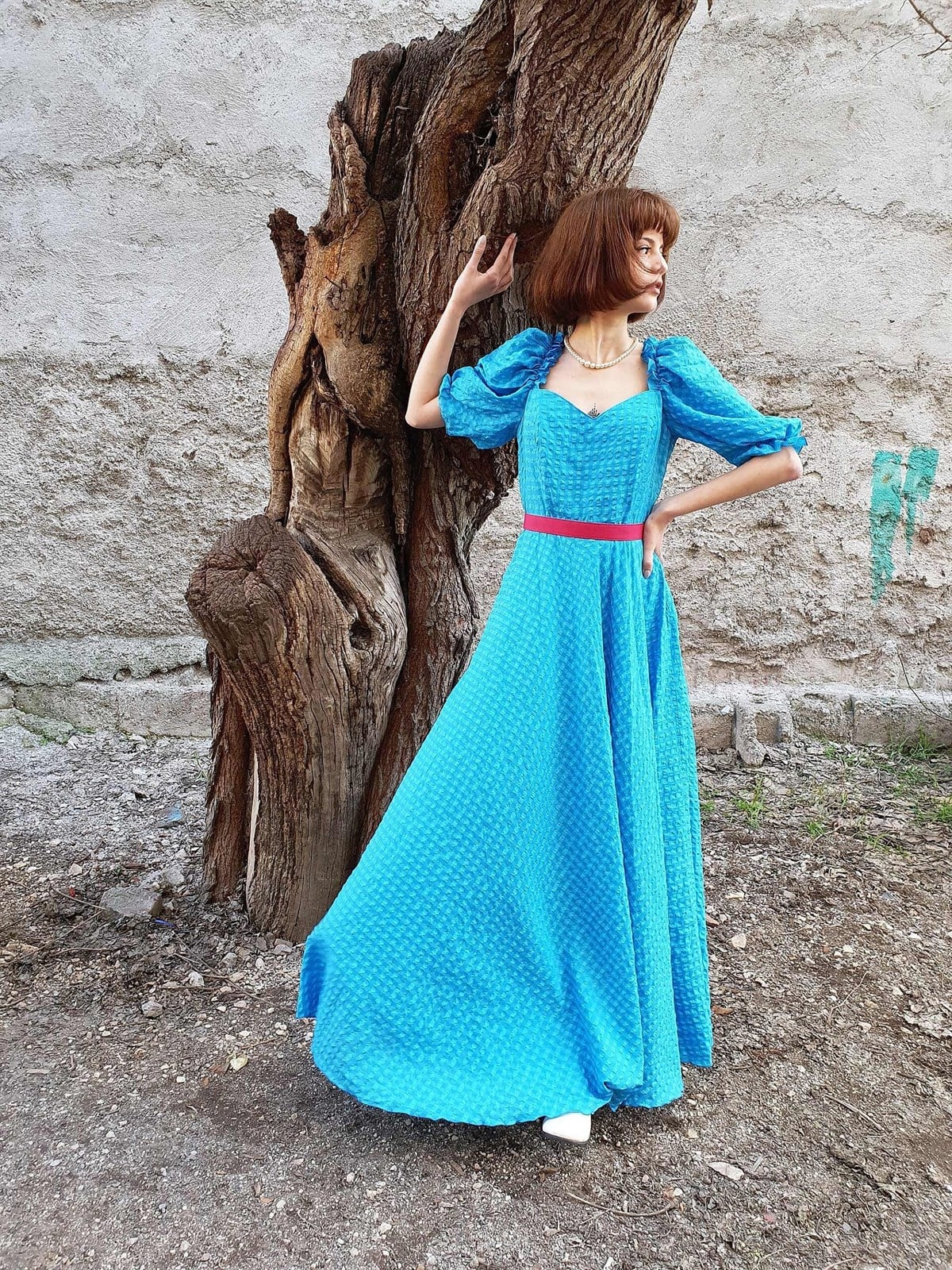Vintage Balon Kol Elbise
