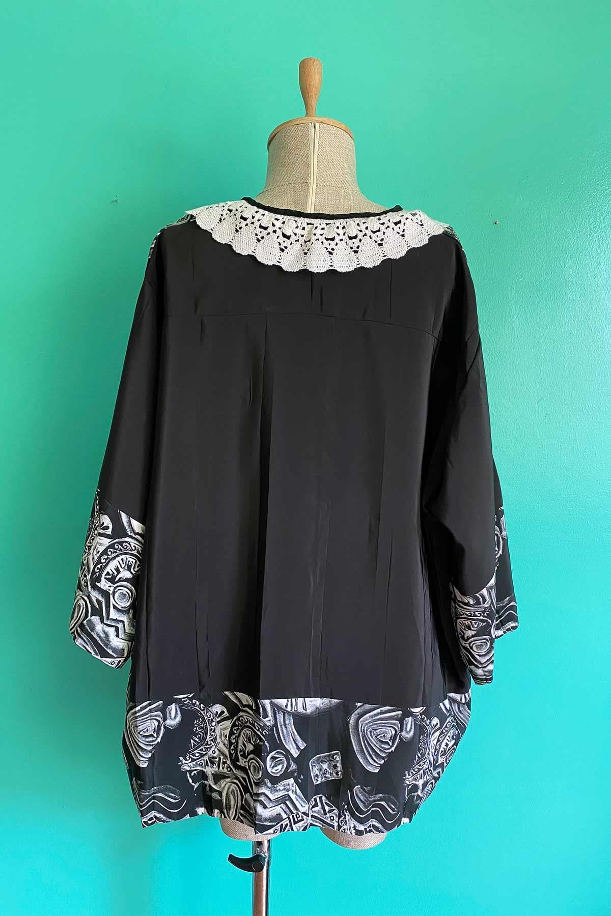 Vintage Bebe Yaka Oversize Gömlek