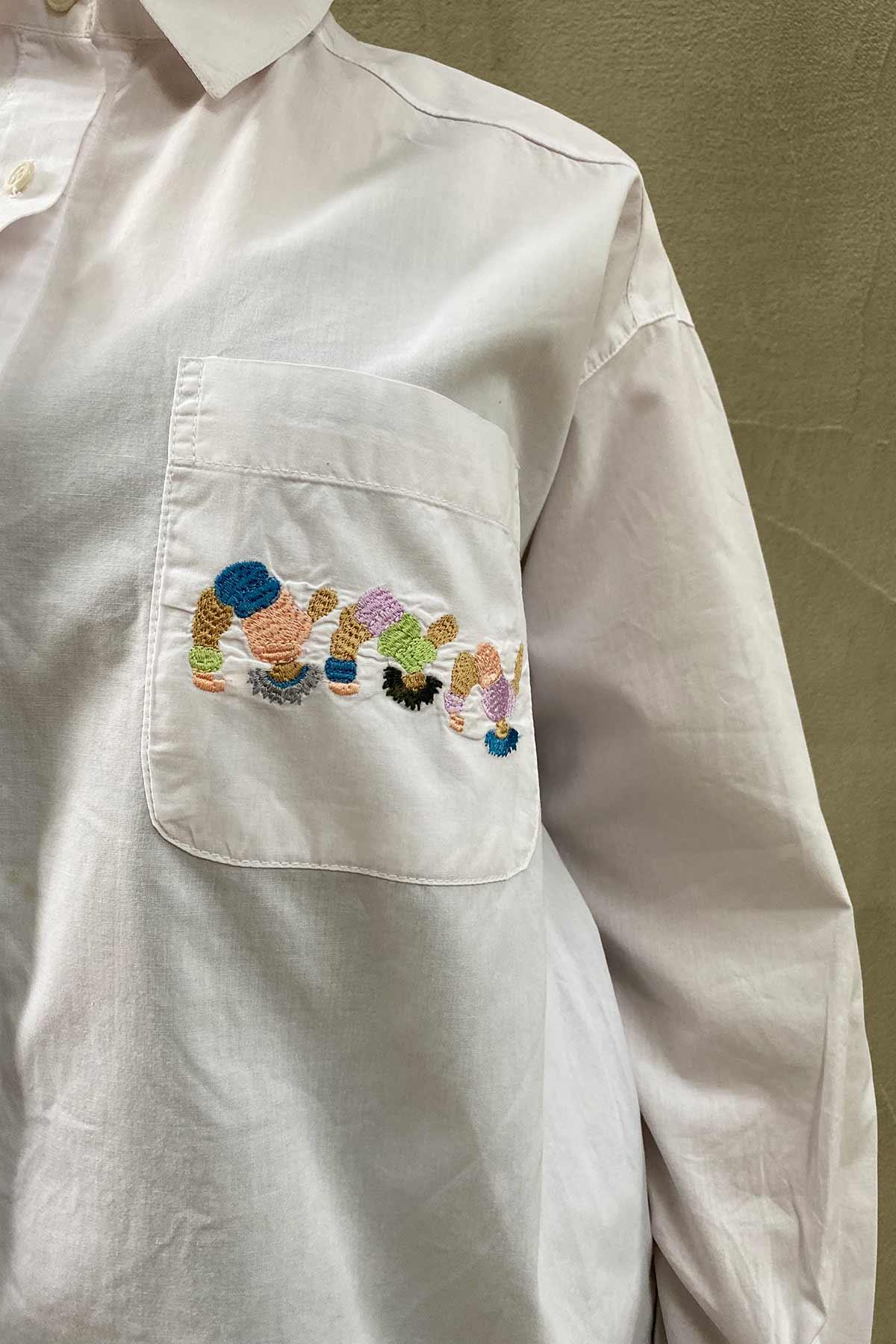 Vintage Beyaz Cotton Gömlek