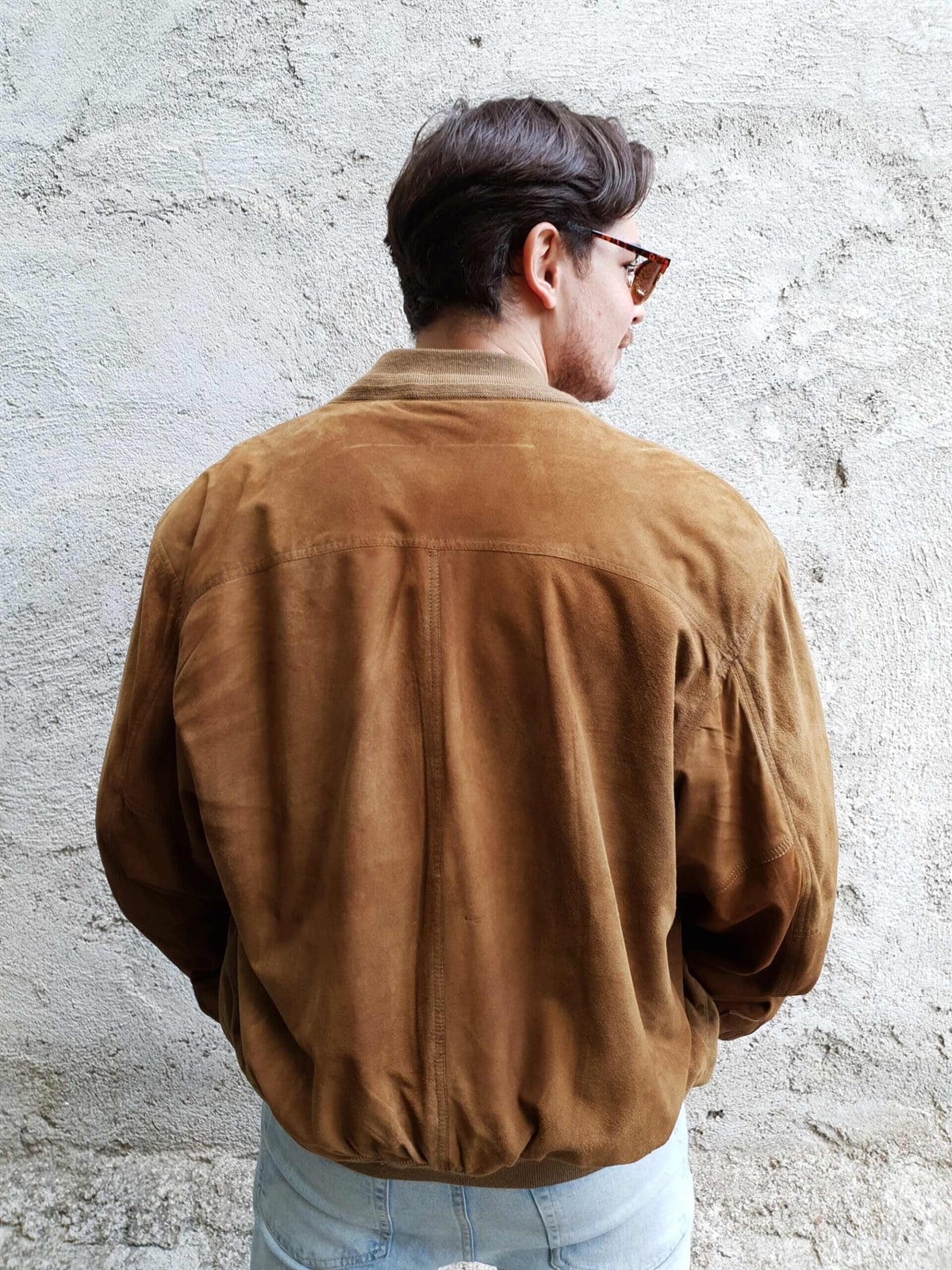 Vintage Bomber Süet Deri Mont