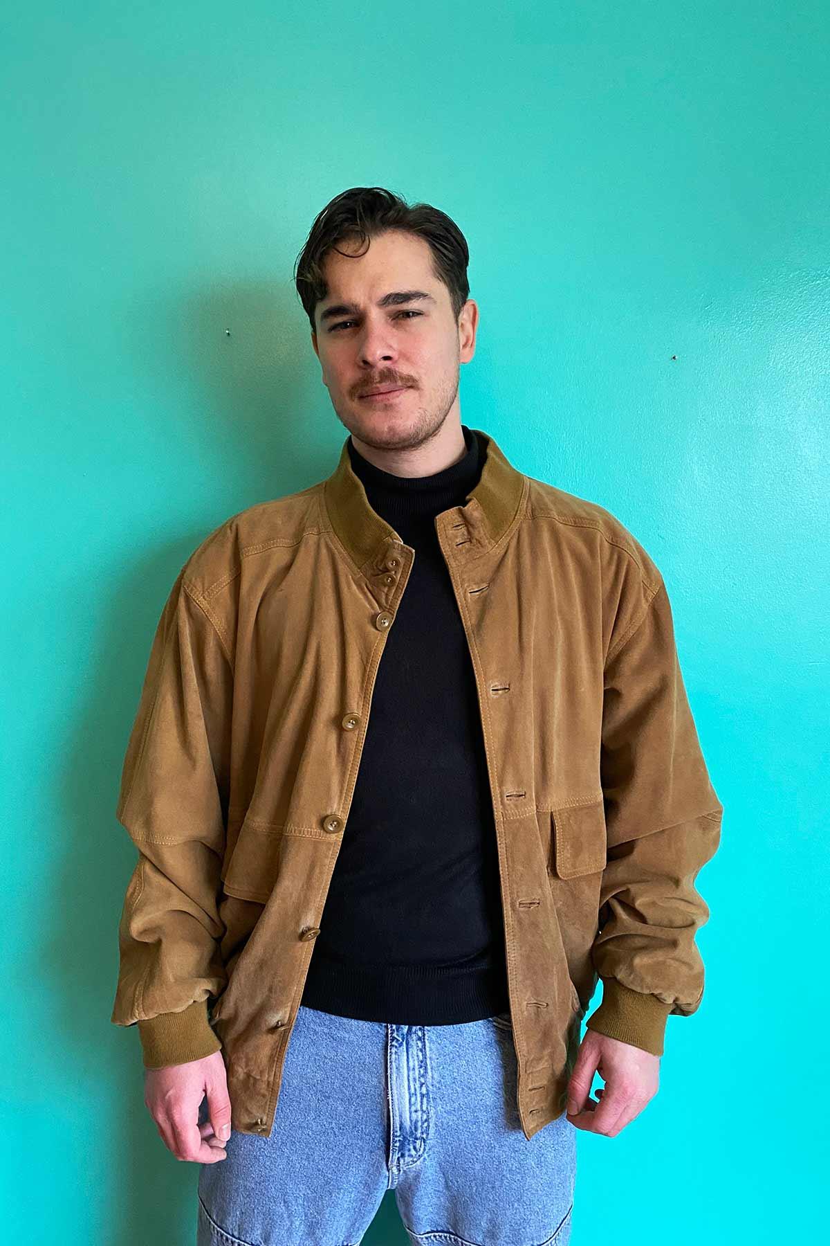 Vintage Bomber Süet Deri Mont