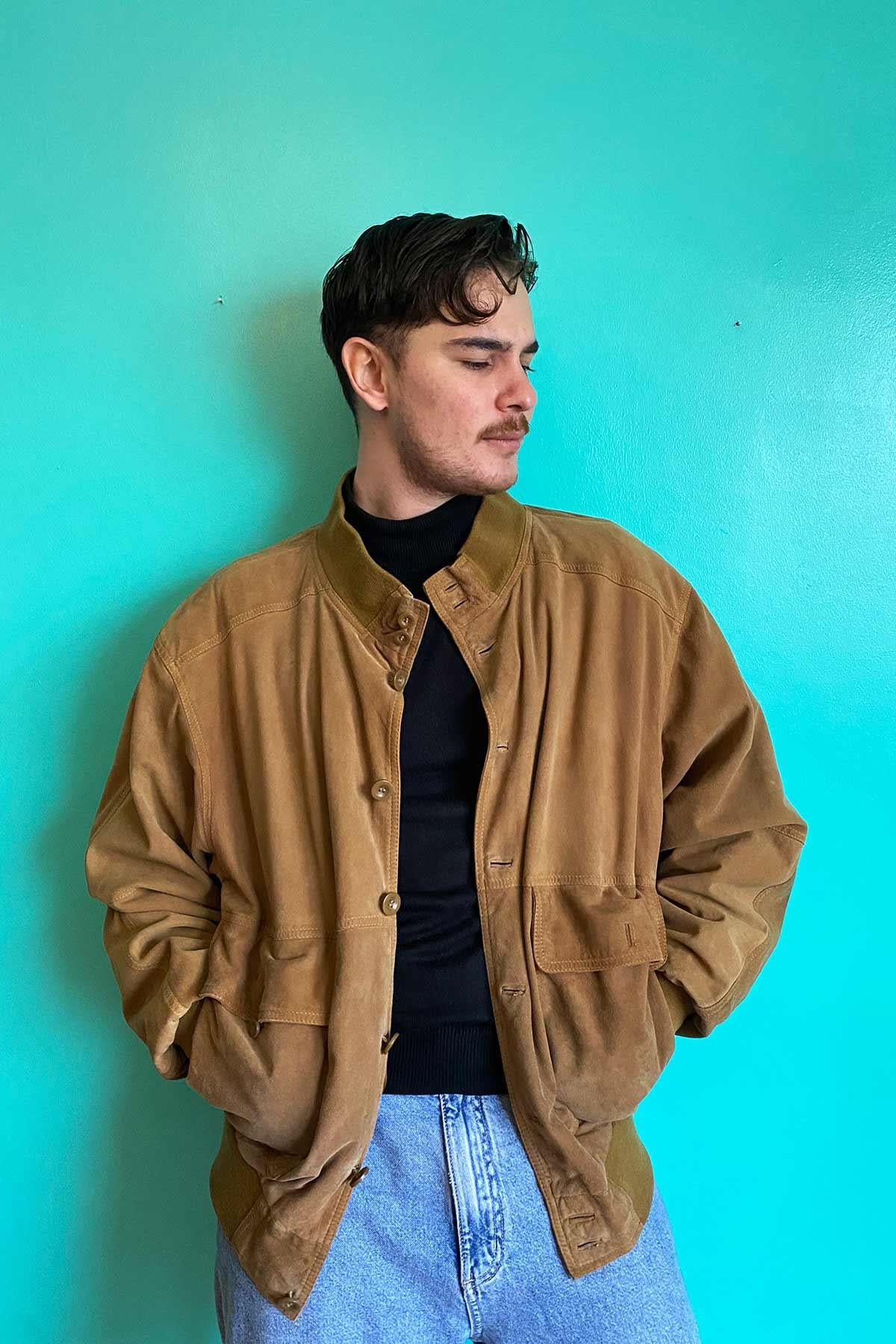 Vintage Bomber Süet Deri Mont