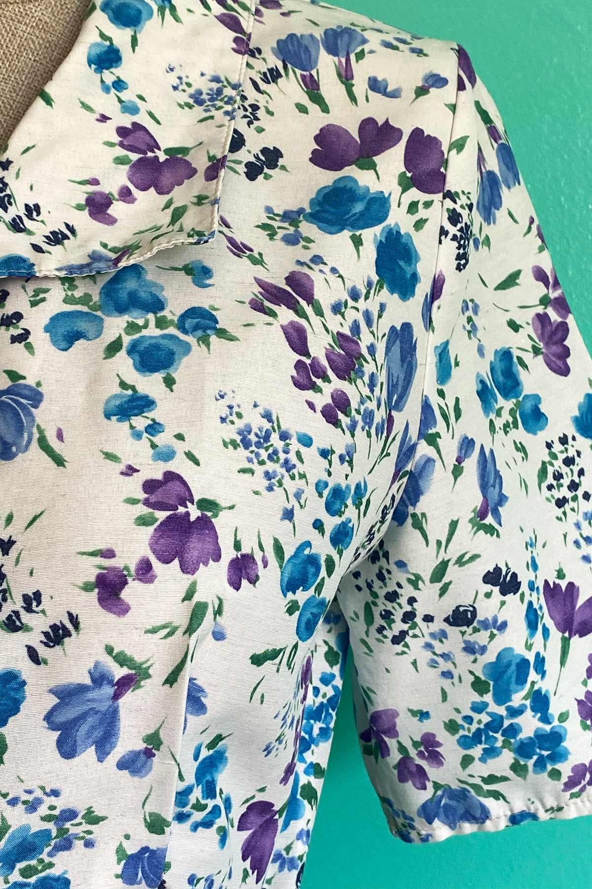 Vintage Çiçekli Cotton Gömlek