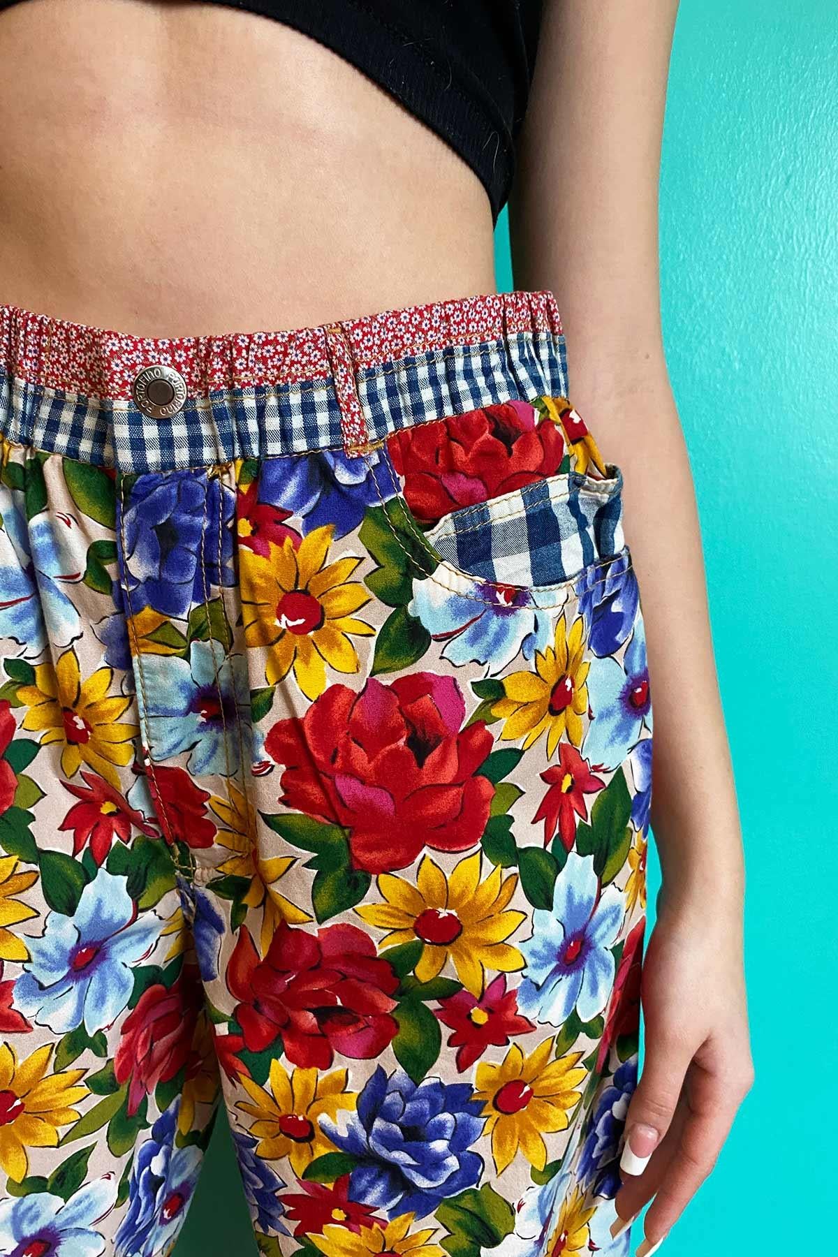 Vintage Çiçekli Pantolon