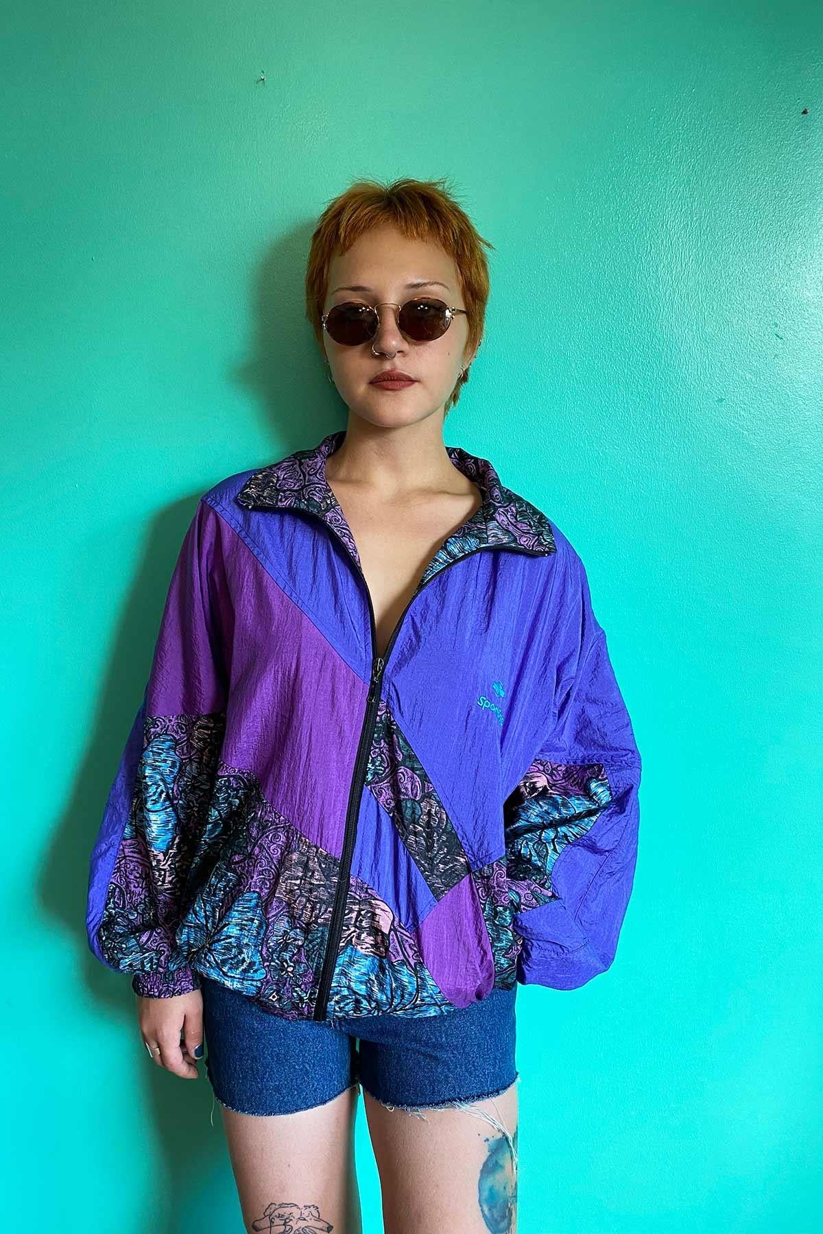 Vintage Desenli Bomber Mont
