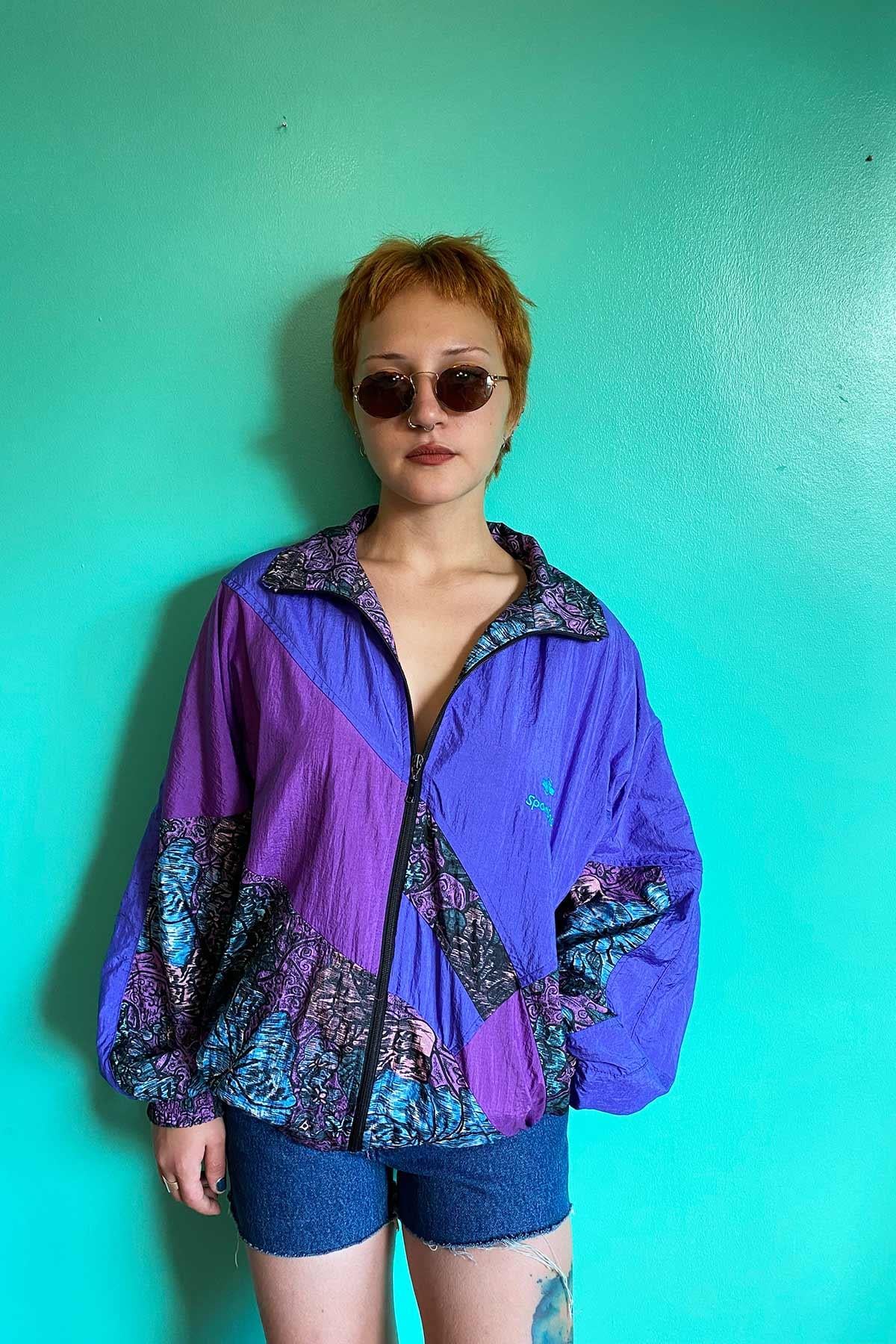 Vintage Desenli Bomber Mont