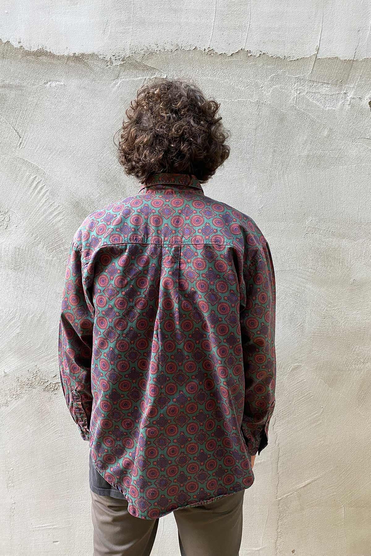 Vintage Desenli Cotton Gömlek