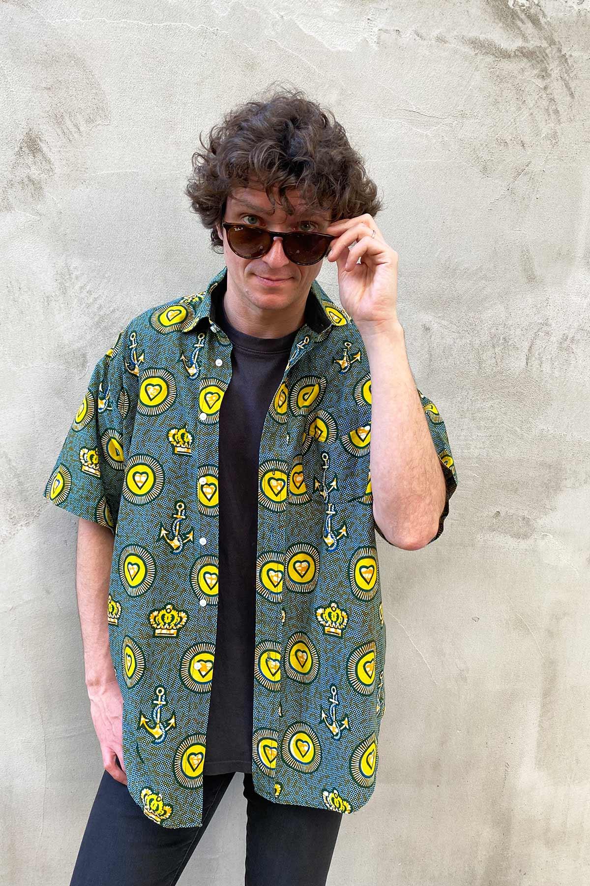 Vintage Desenli Cotton Gömlek