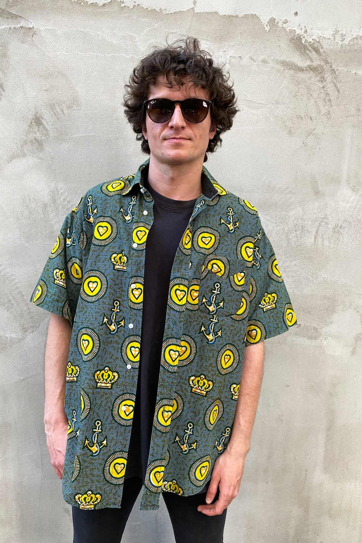 Vintage Desenli Cotton Gömlek
