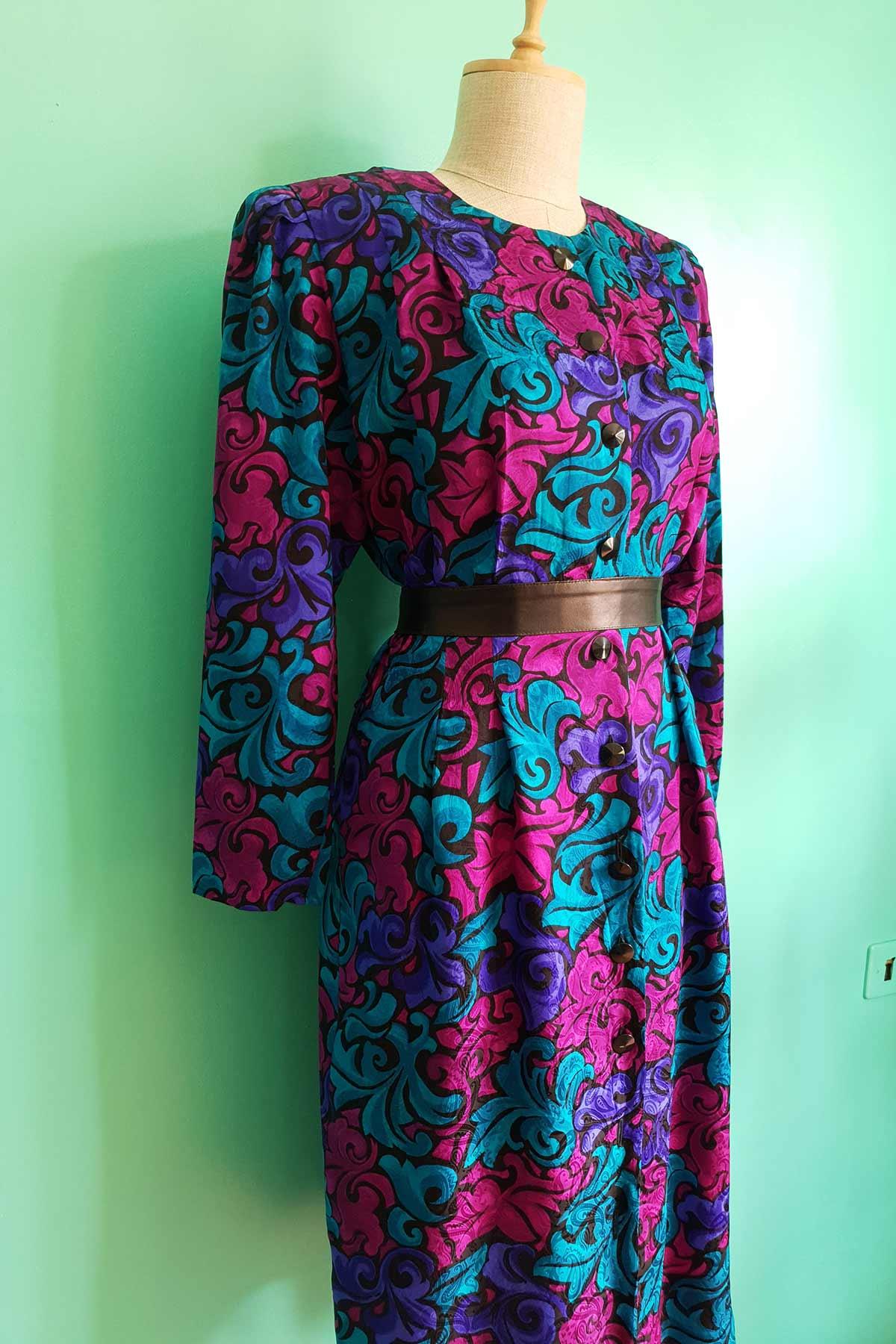 Vintage Desenli Elbise