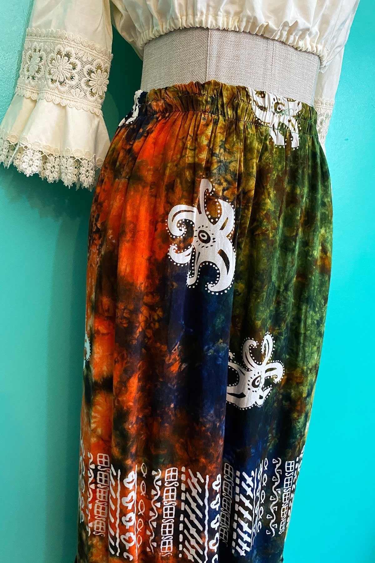 Vintage Desenli Etnik Rayon Etek
