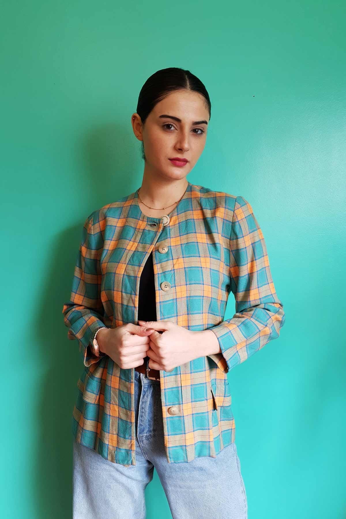 Vintage Ekose Ceket