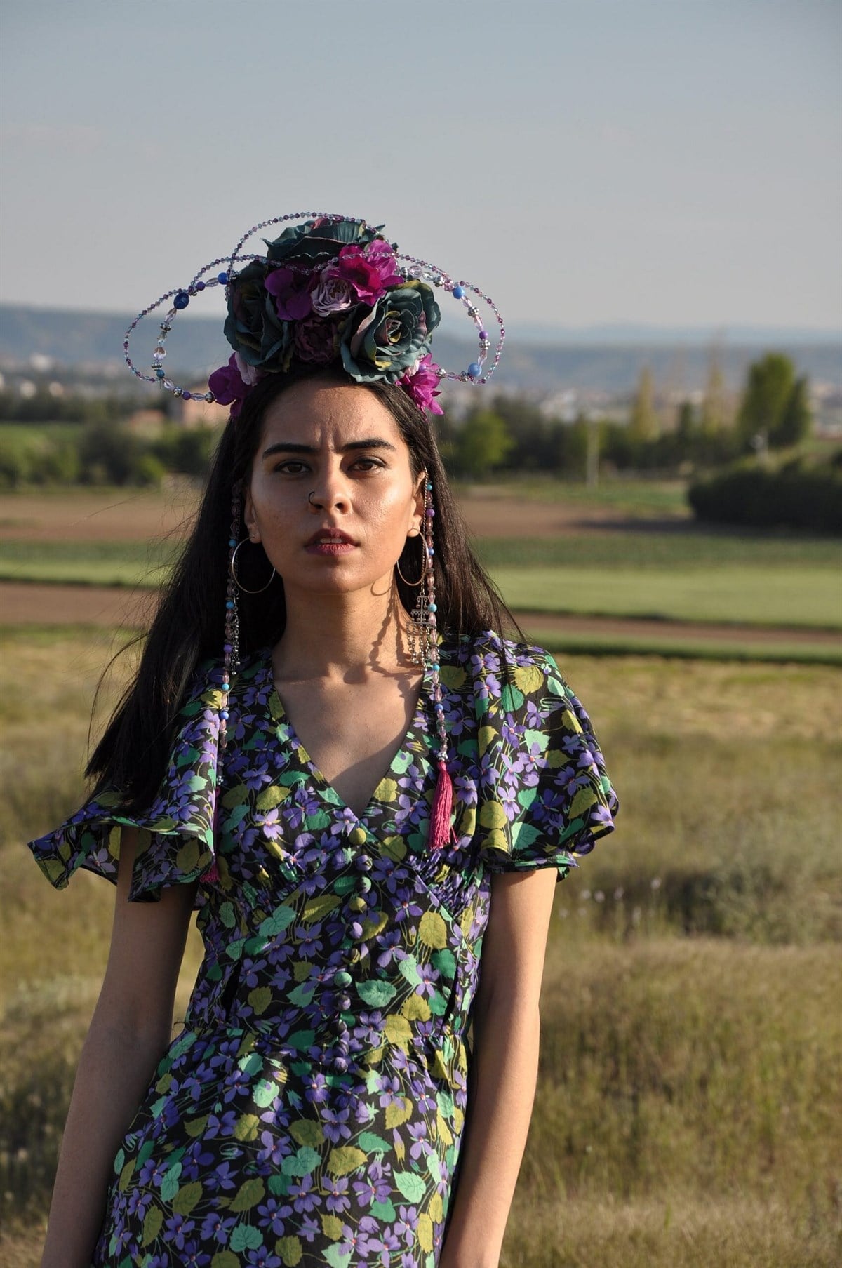 Vintage Floral Elbise