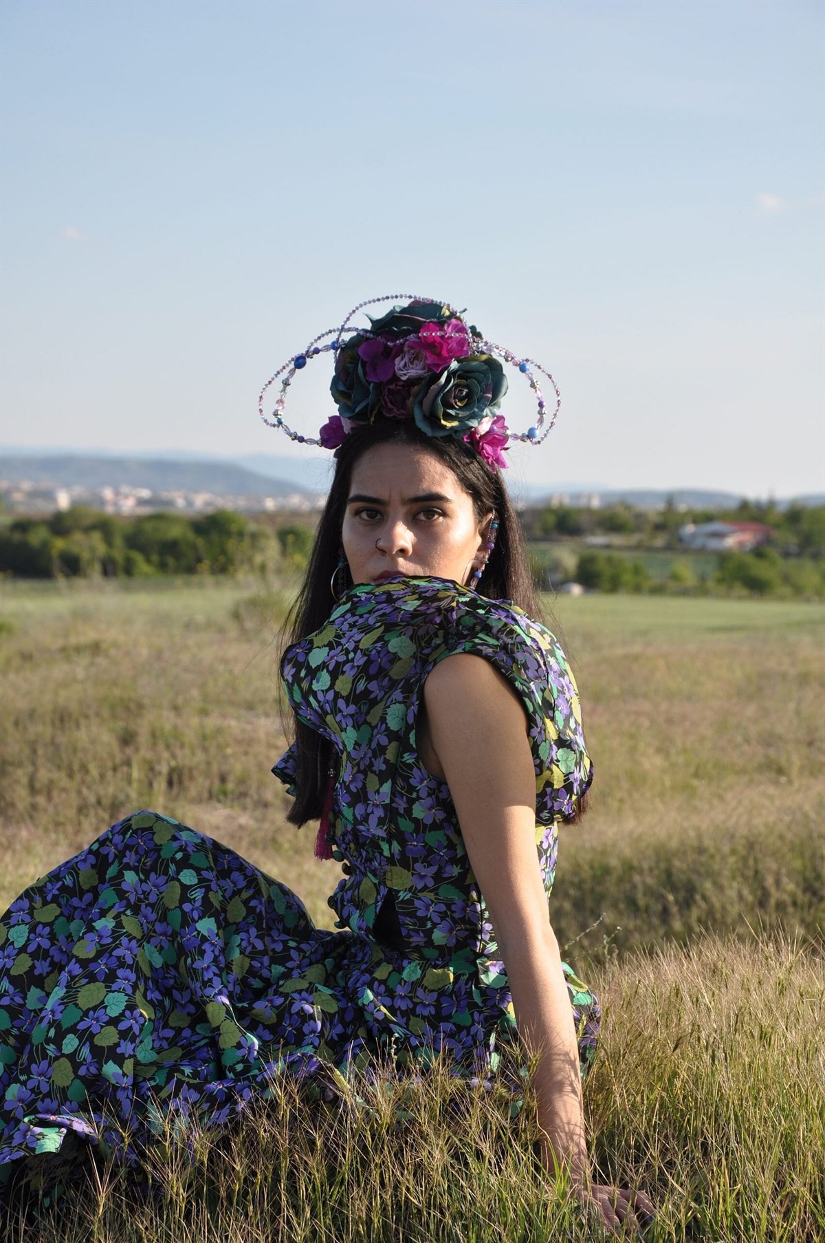 Vintage Floral Elbise