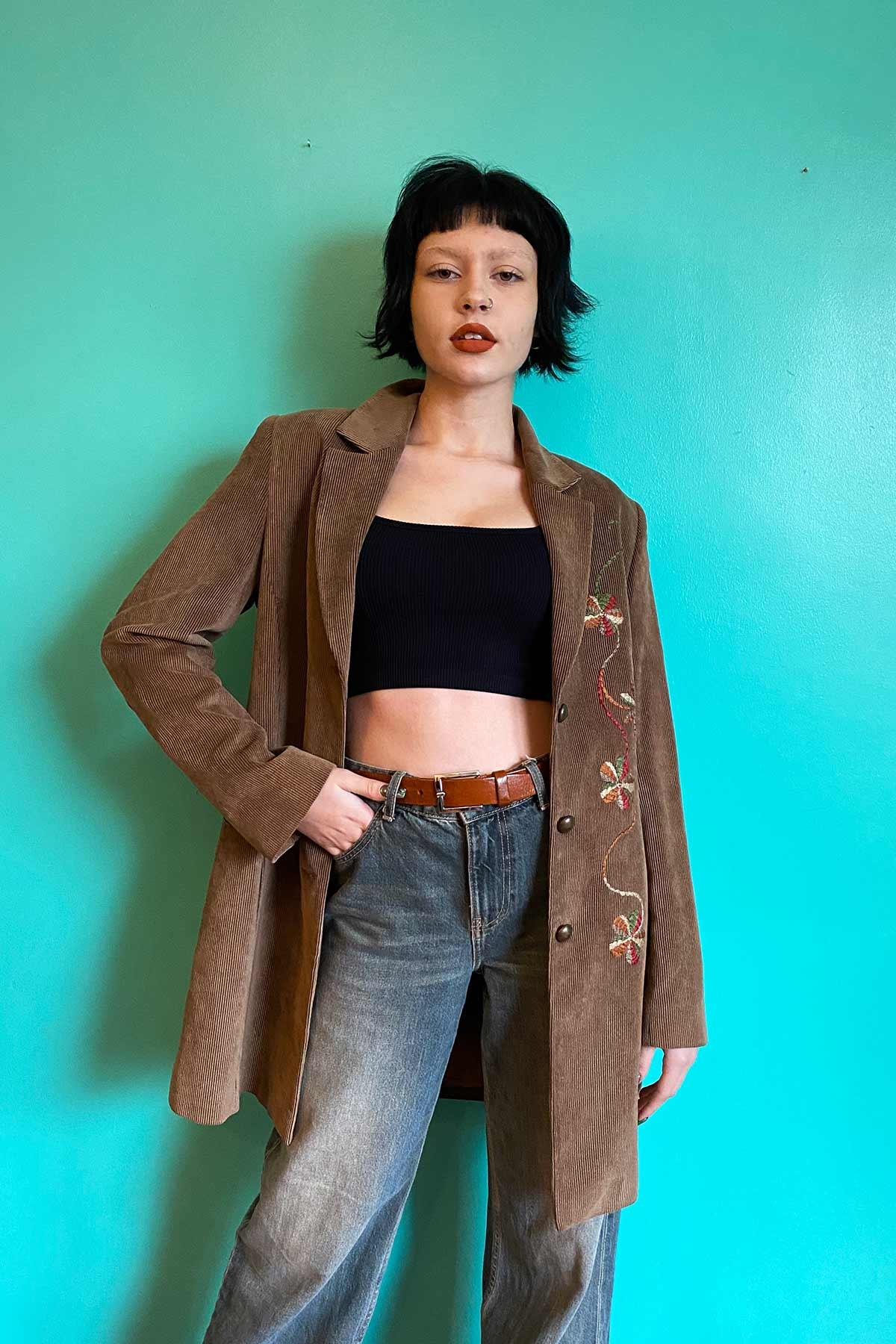 Vintage İşlemeli Blazer Ceket