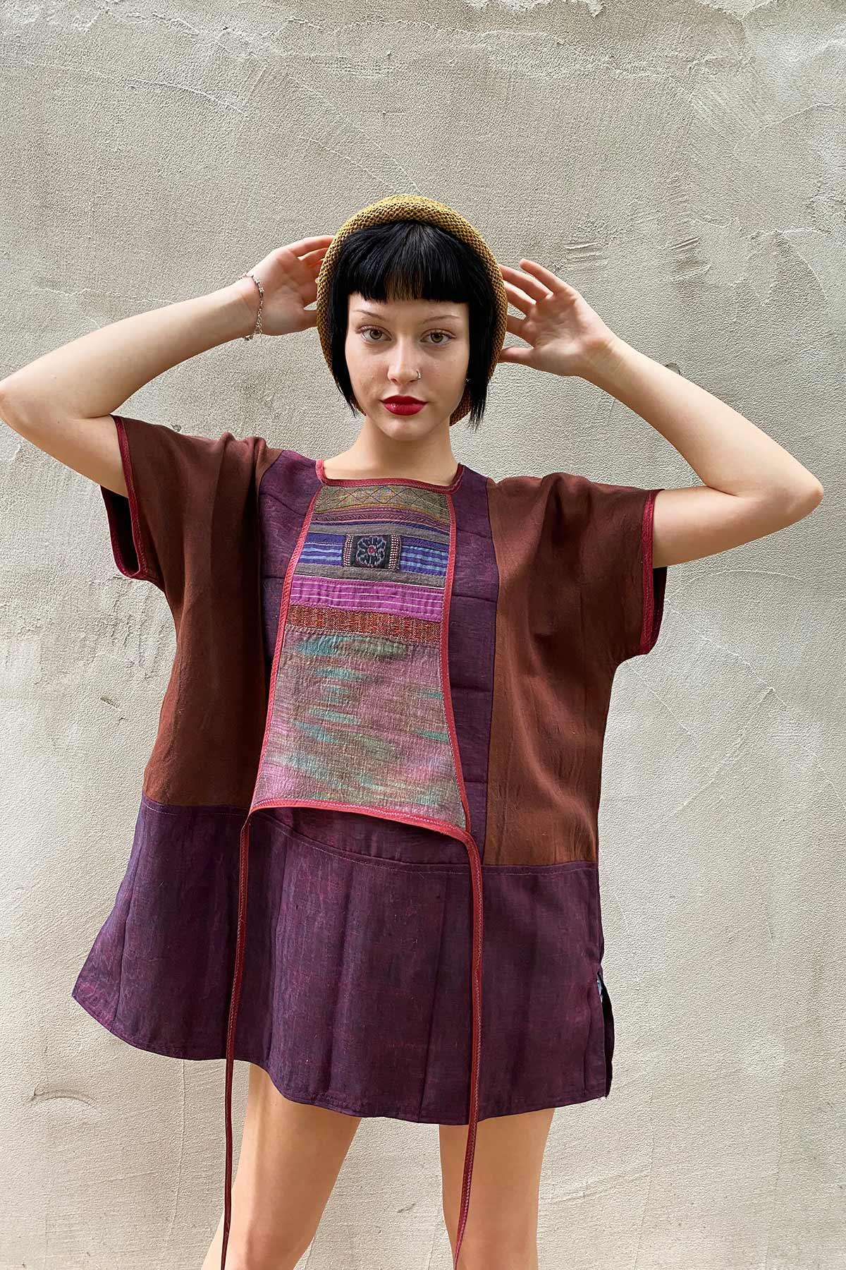 Vintage Keten Bluz