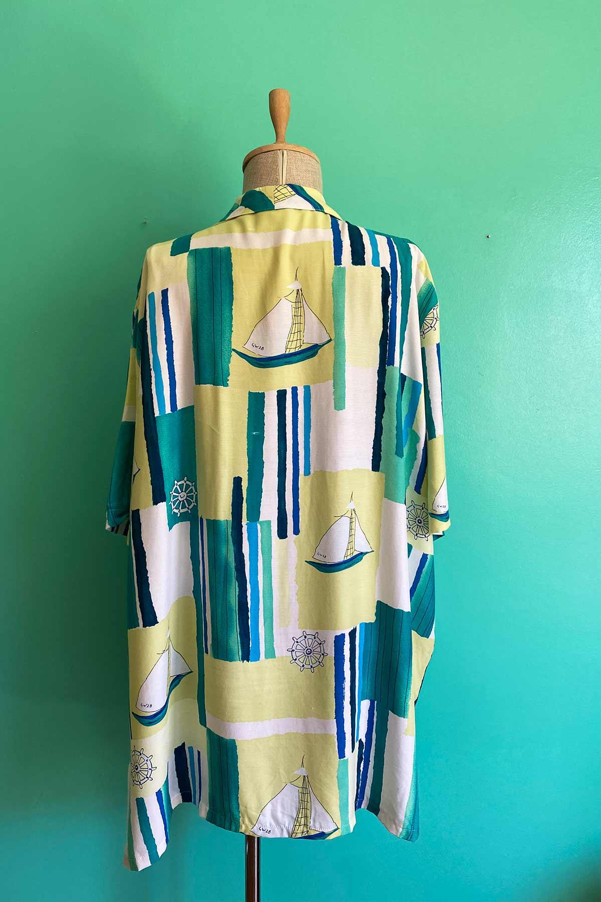 Vintage Kısa Kol Oversize Viskon Gömlek