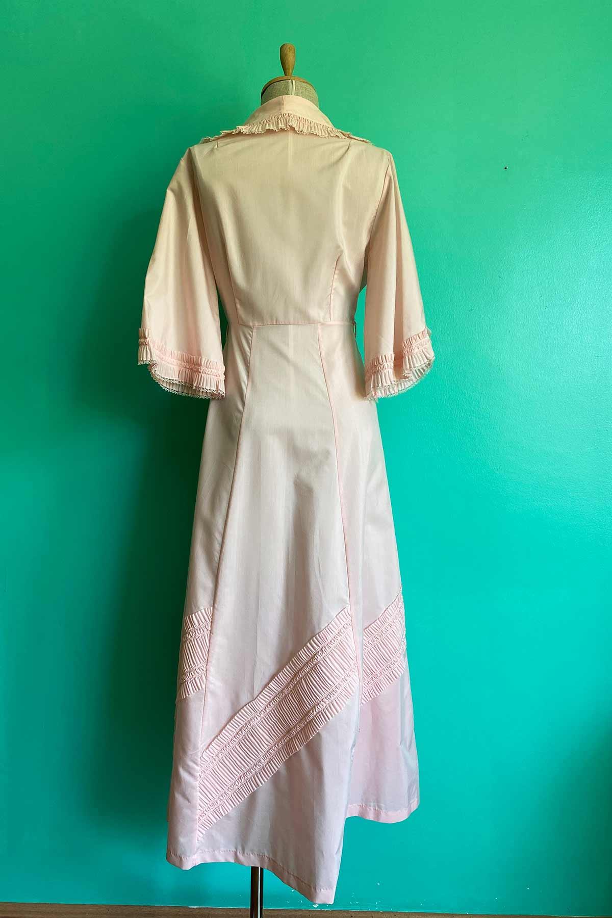 Vintage Maxi Yaka Sabahlık Elbise