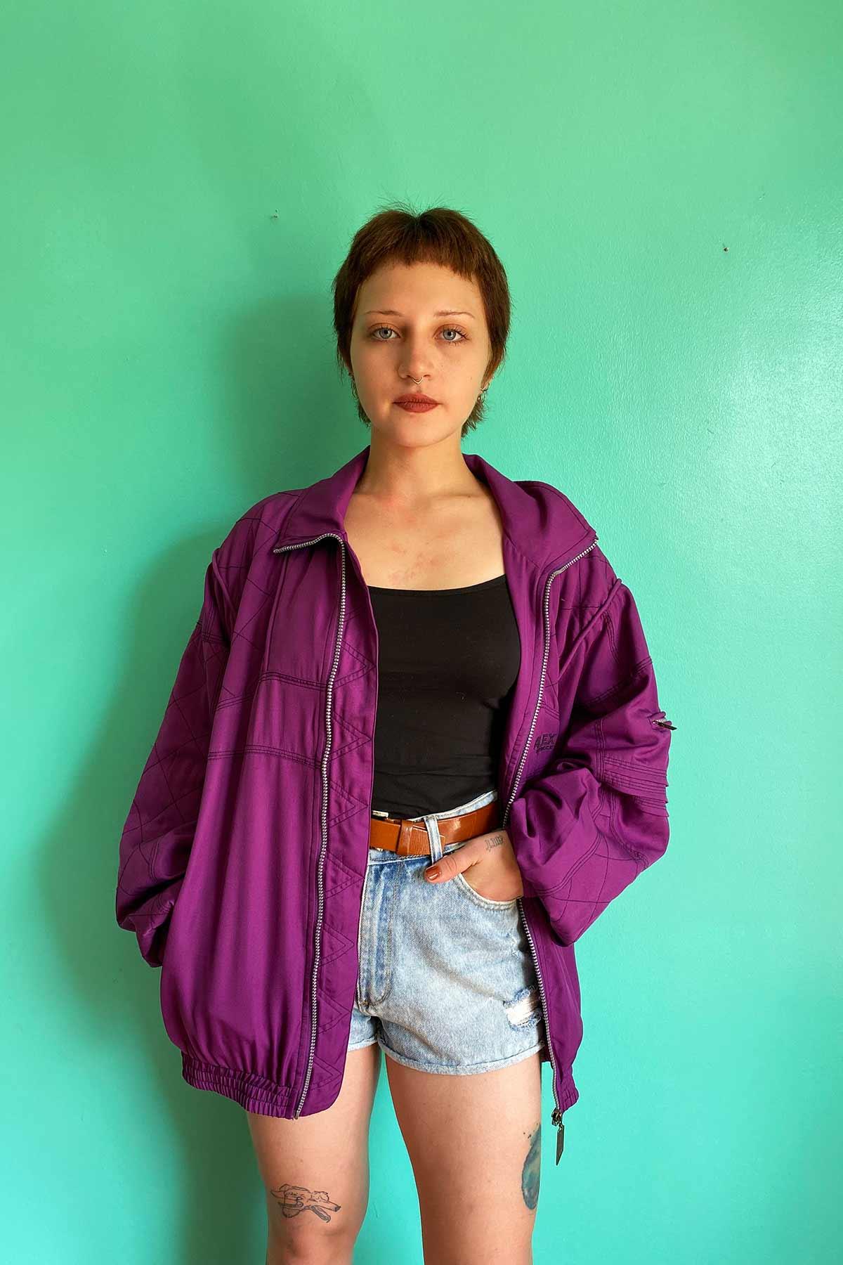 Vintage Mor Renk Bomber Mont