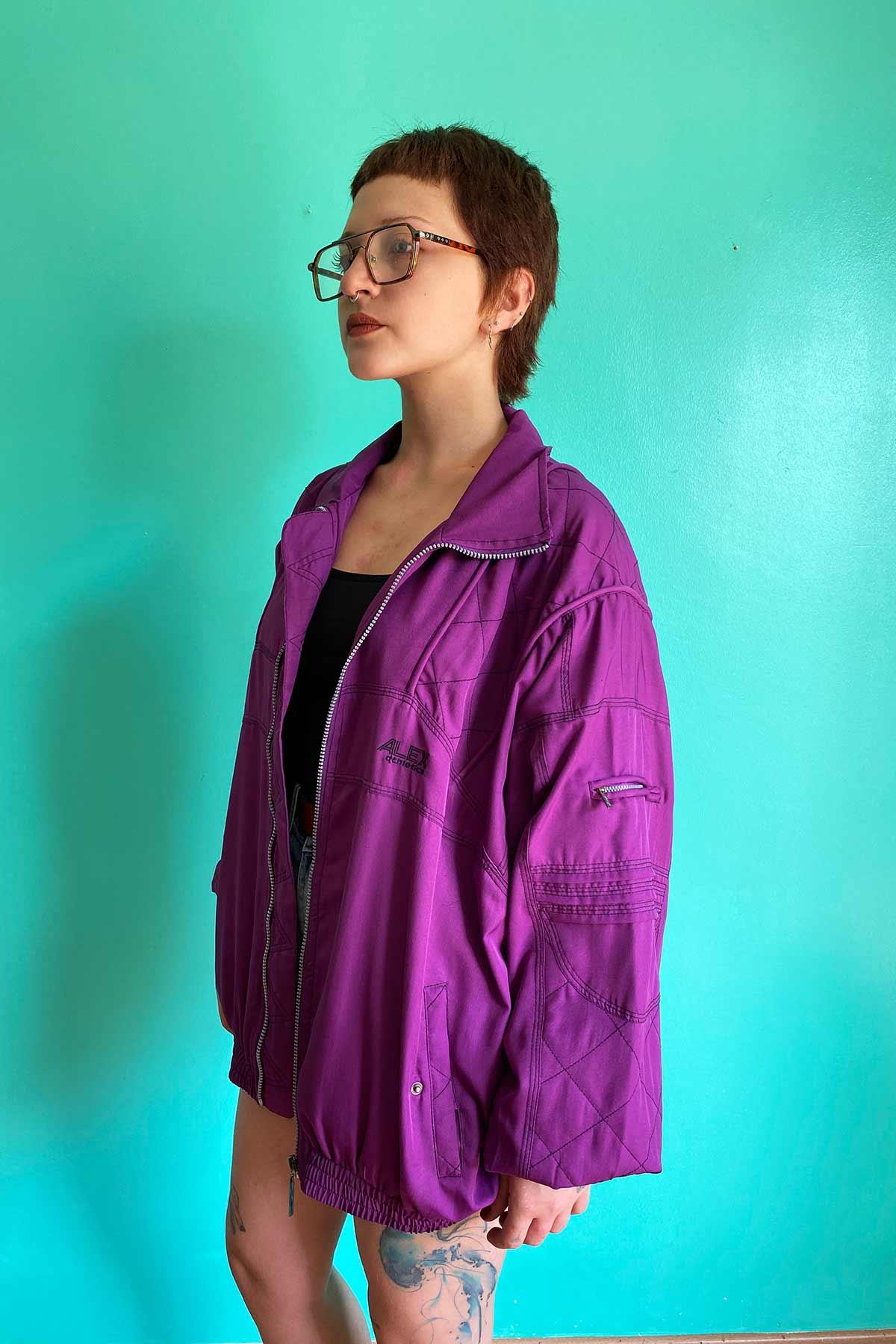 Vintage Mor Renk Bomber Mont