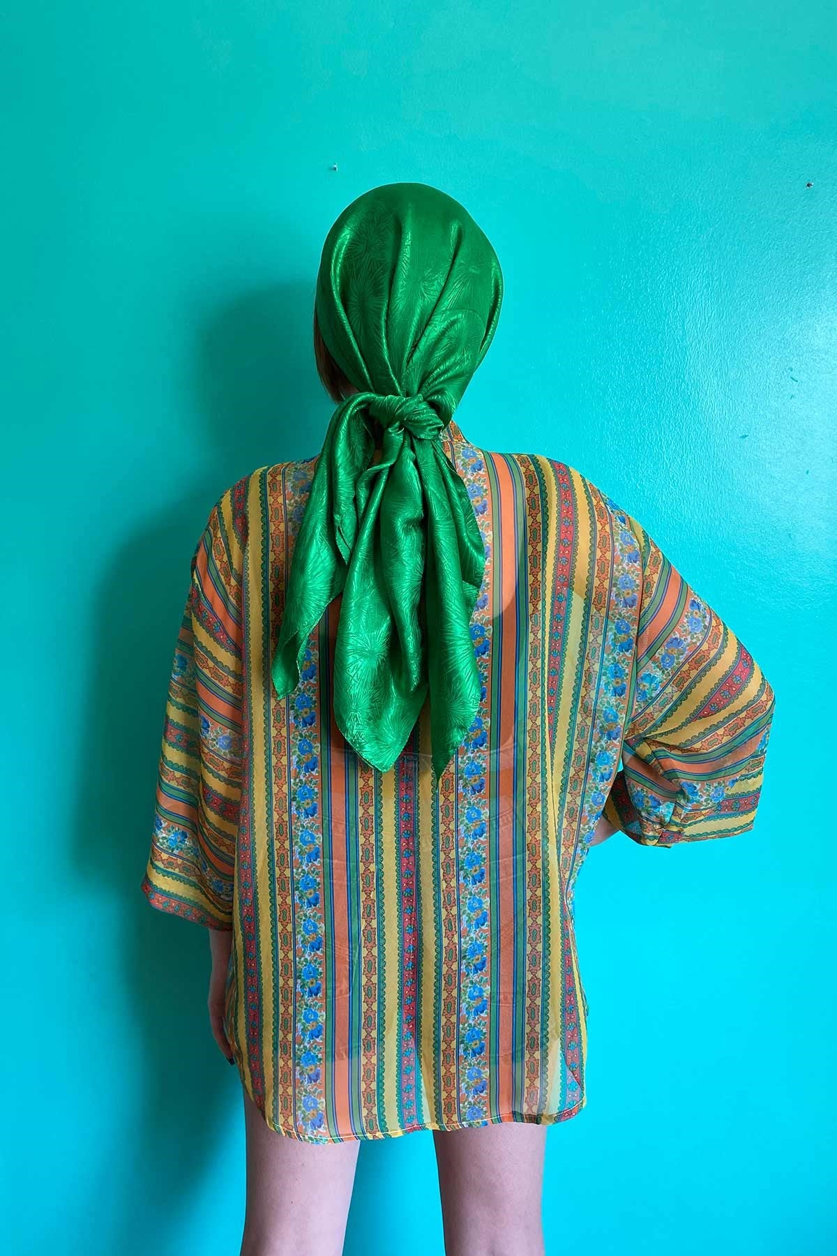 Vintage Oversize Renkli Çiçekli Gömlek