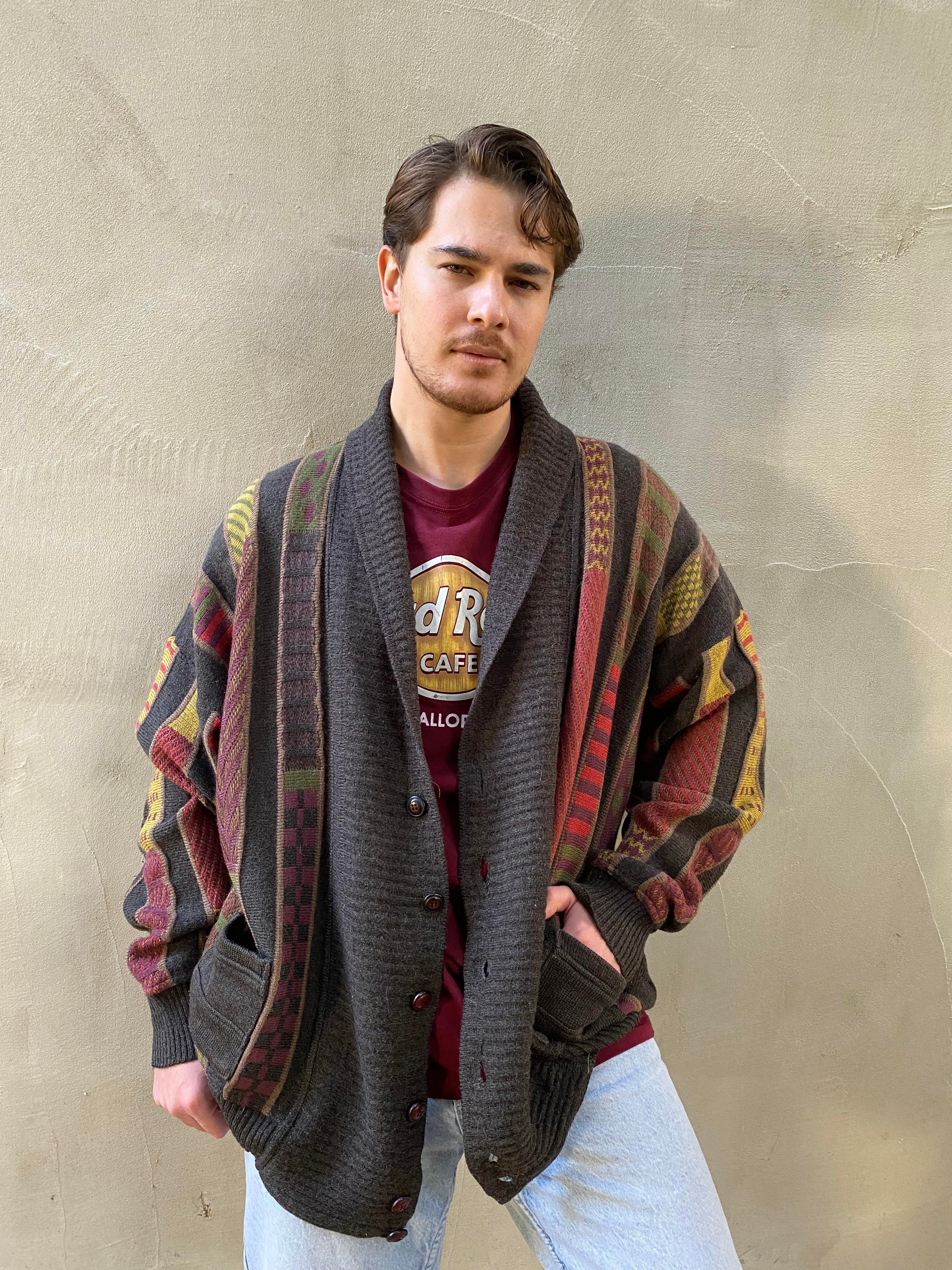 Vintage Oversize Renkli Hırka