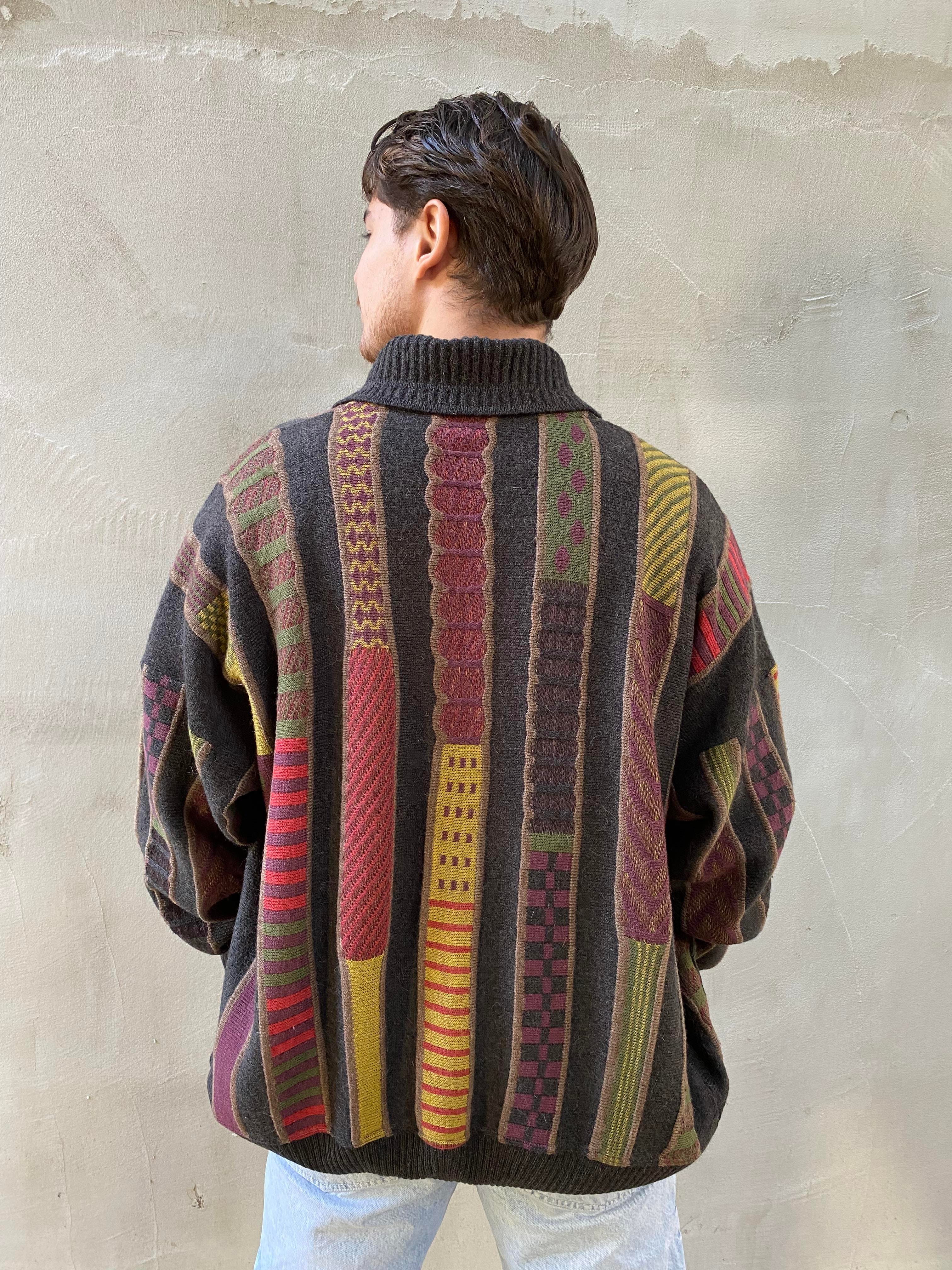 Vintage Oversize Renkli Hırka
