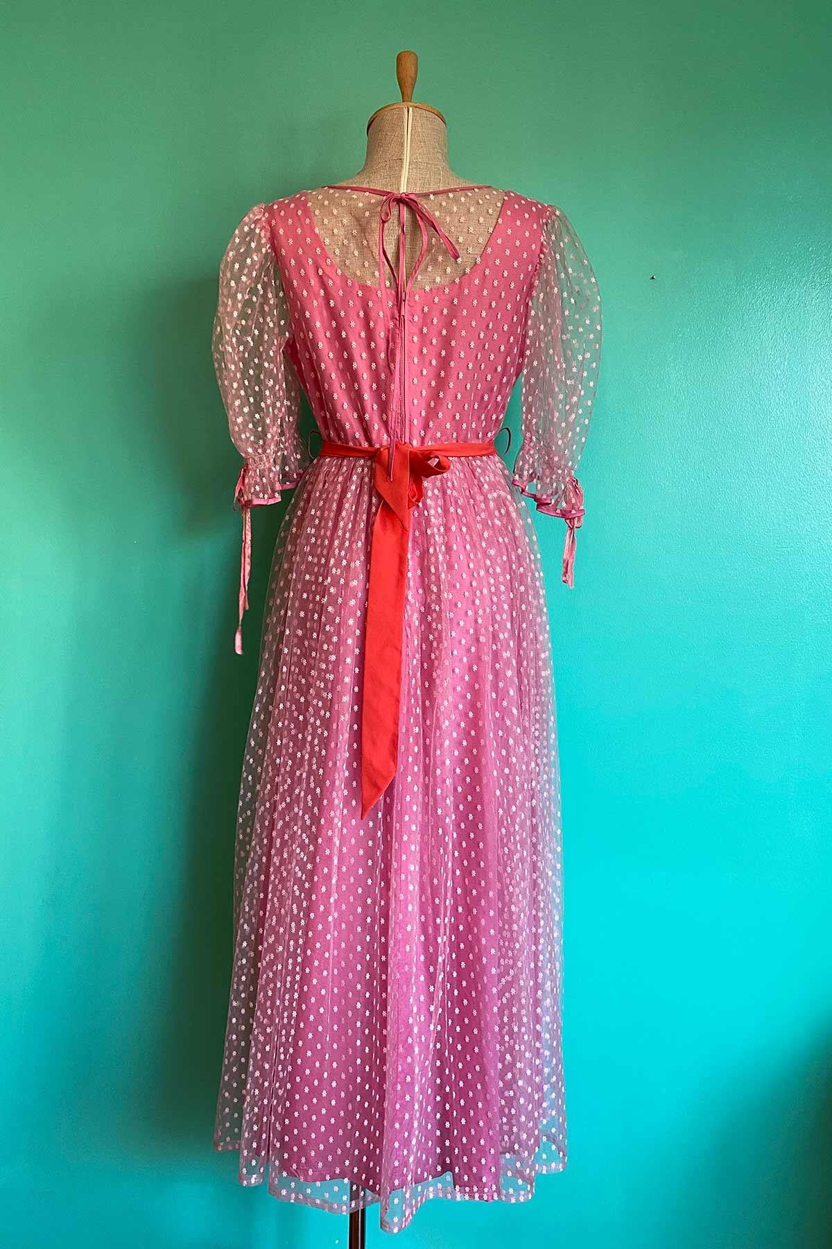 Vintage Pembe Gelinlik Elbise