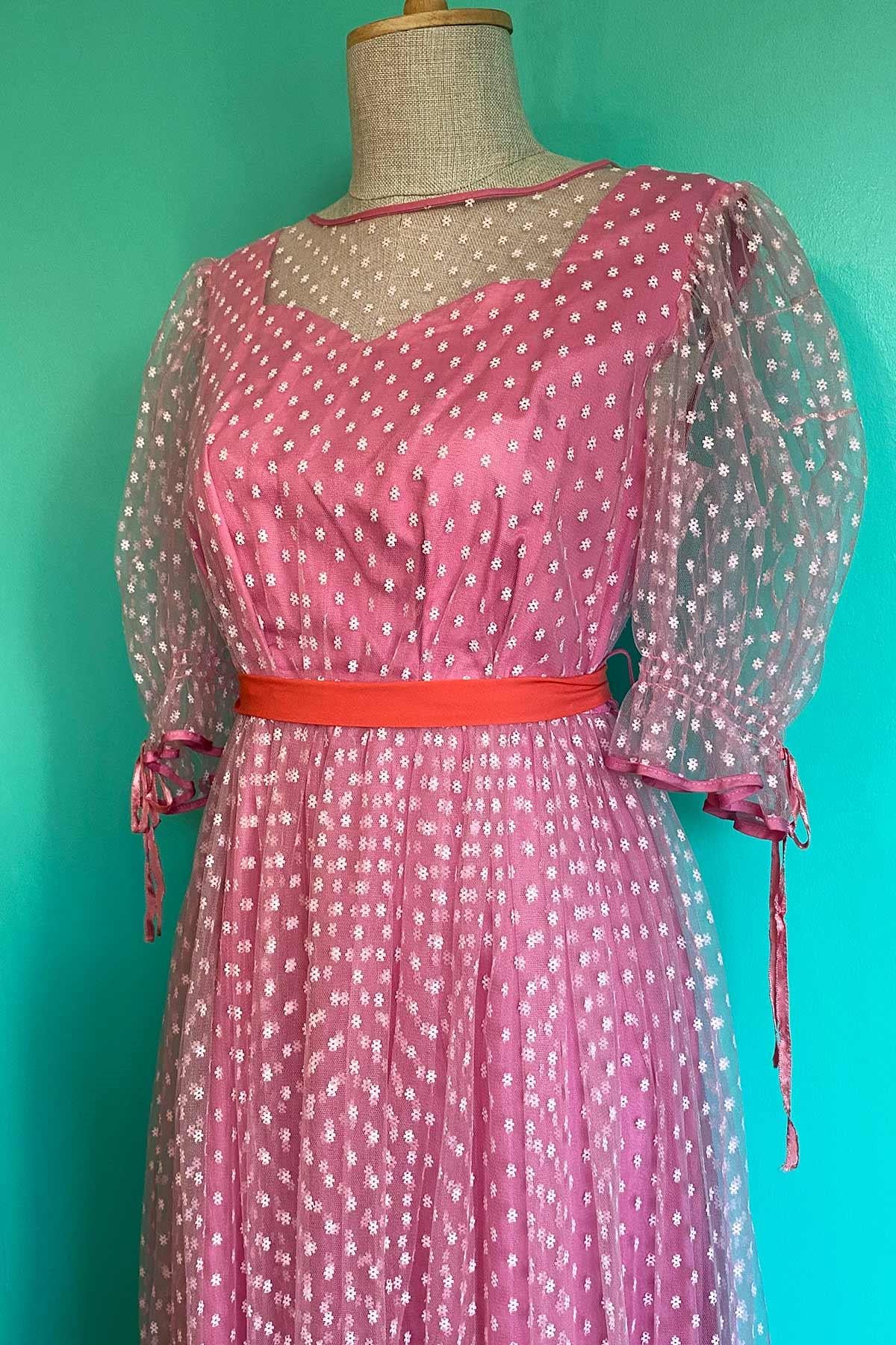 Vintage Pembe Gelinlik Elbise