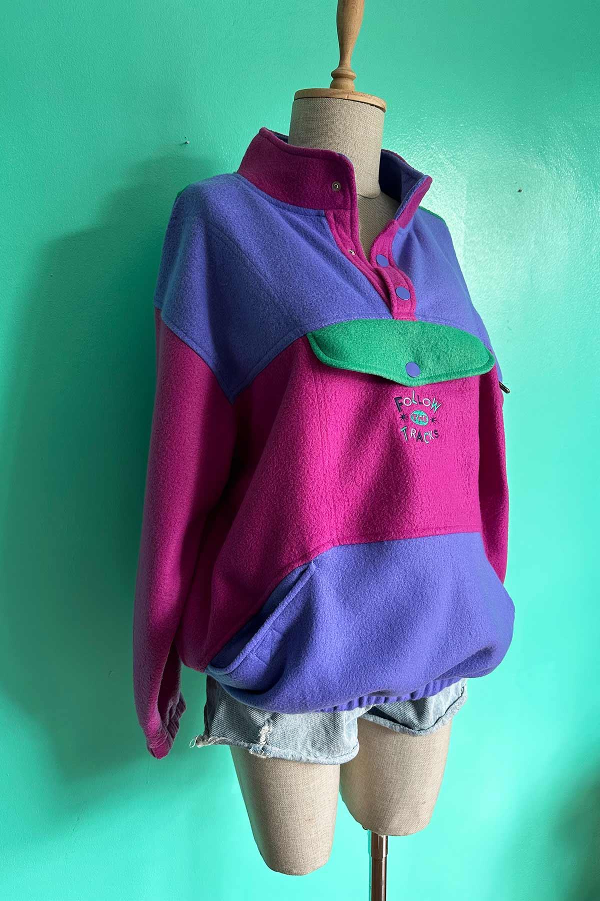 Vintage Renkli Cepli Polar
