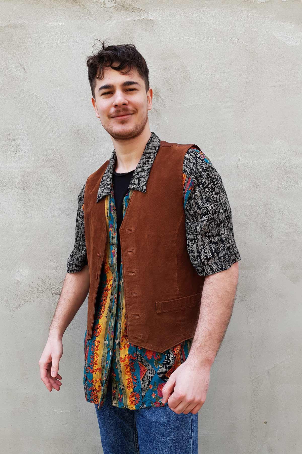Vintage Süet Deri Yelek