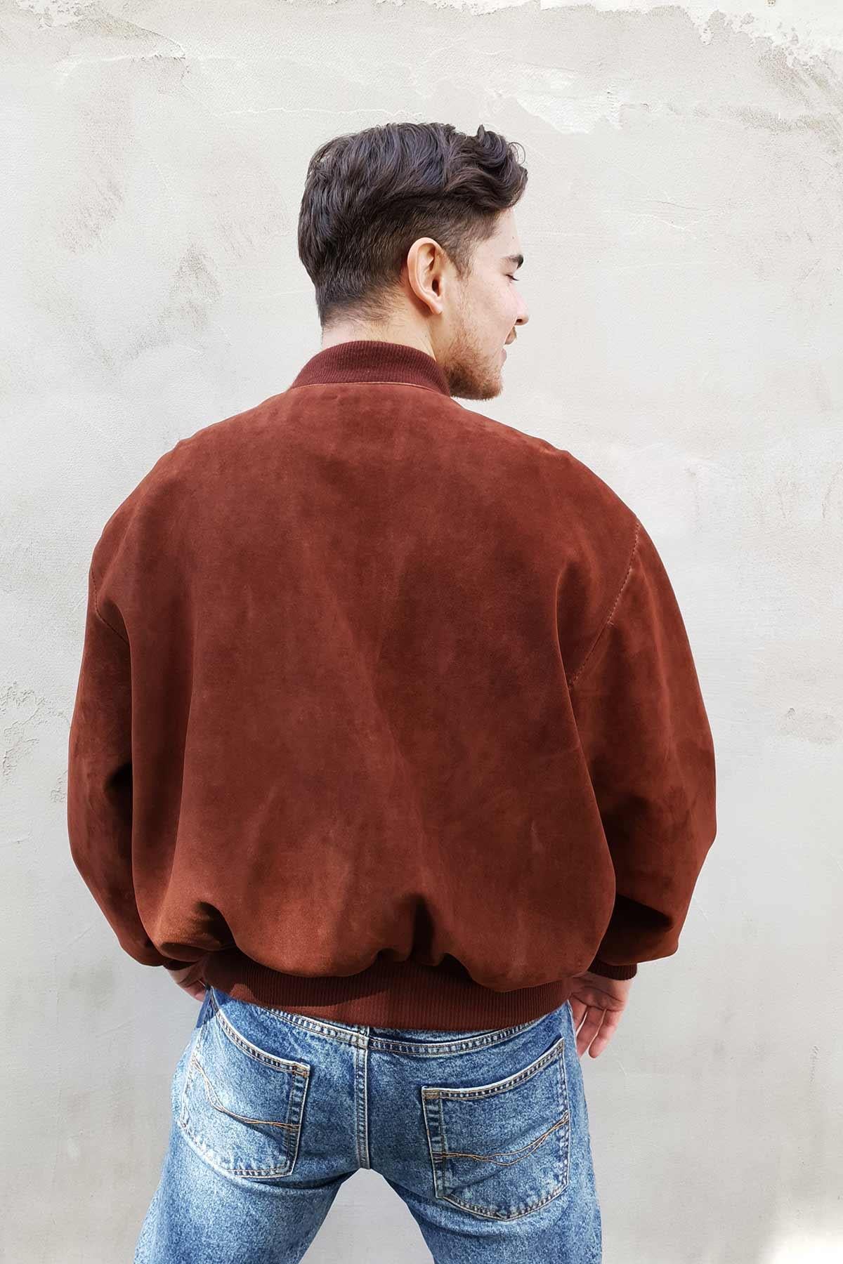 Vintage Süet Kahve Mont