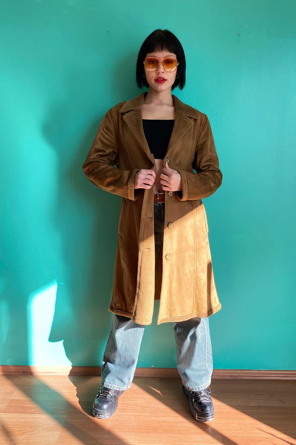 Vintage Taba Süet Kaban