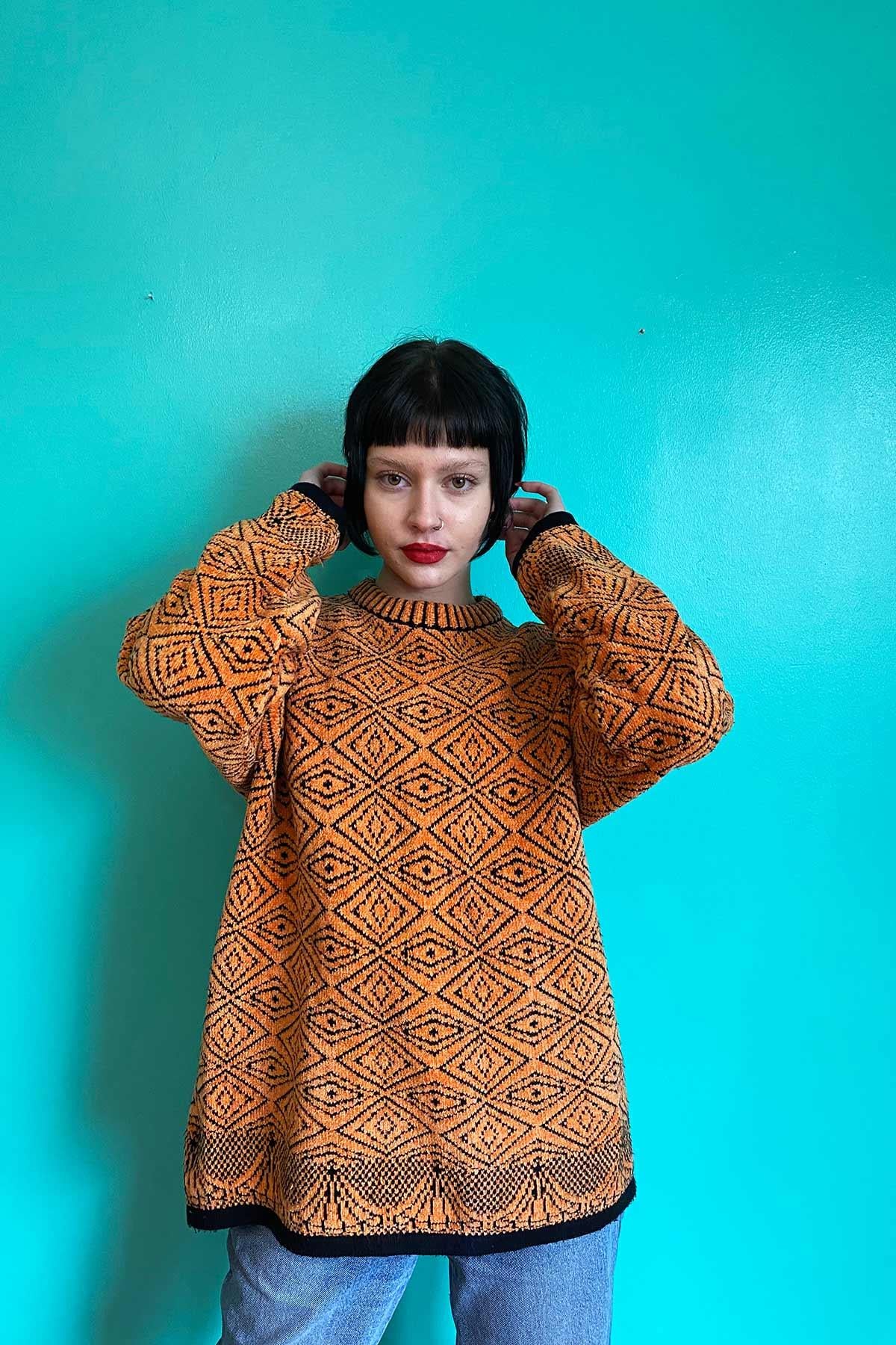 Vintage Turuncu Kazak