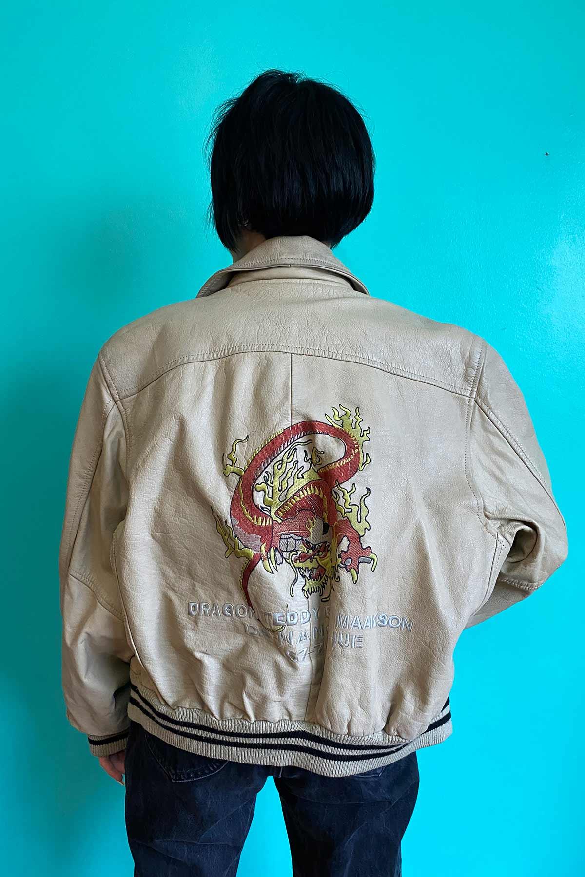 Vintage Unisex Bomber Deri Mont