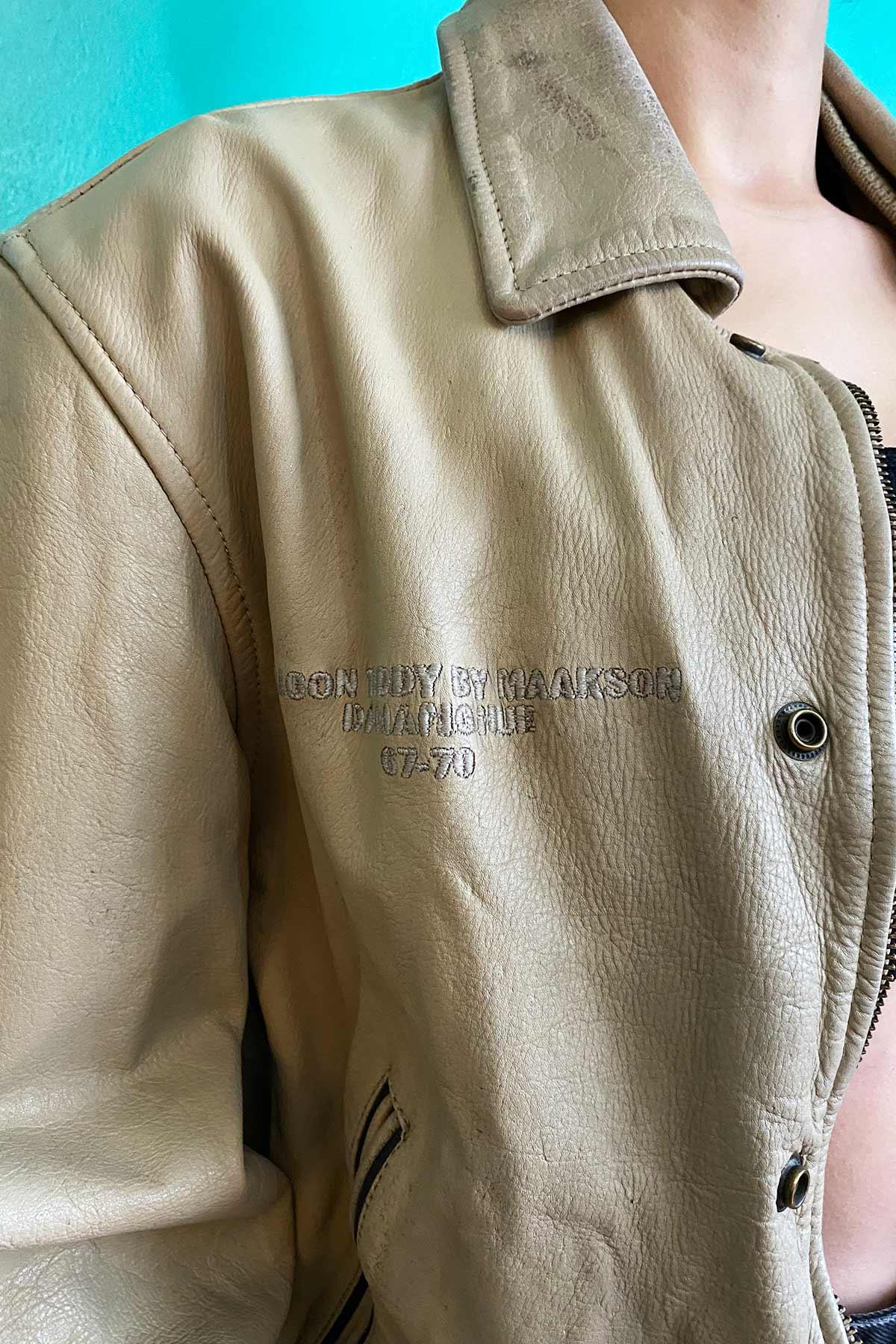 Vintage Unisex Bomber Deri Mont