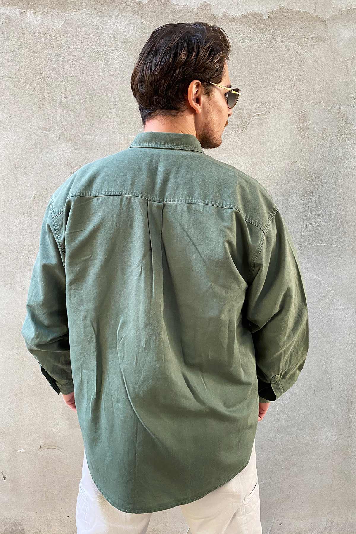 Vintage Yeşil Cotton Gömlek