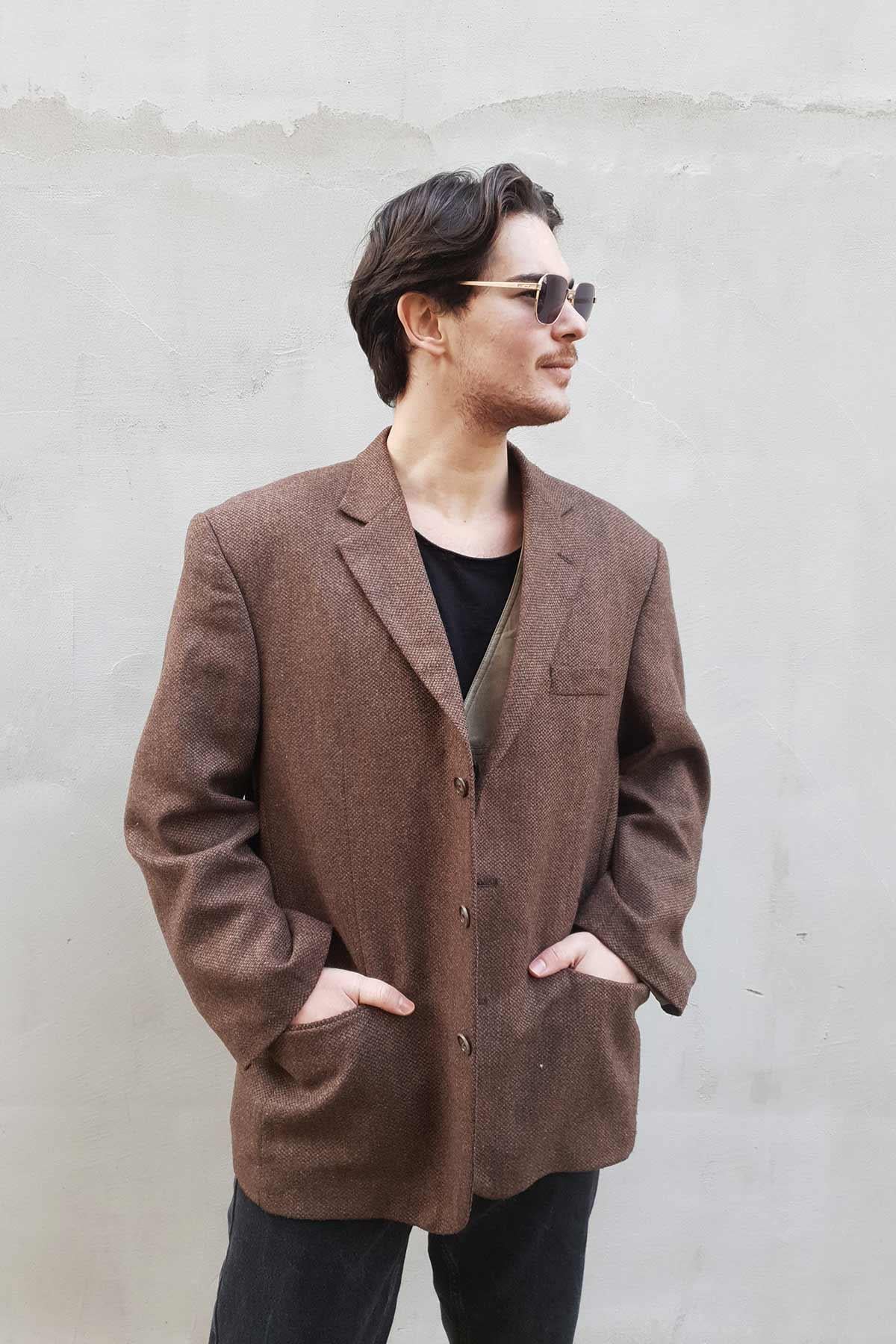 Vintage Yün Kaşe Blazer Ceket