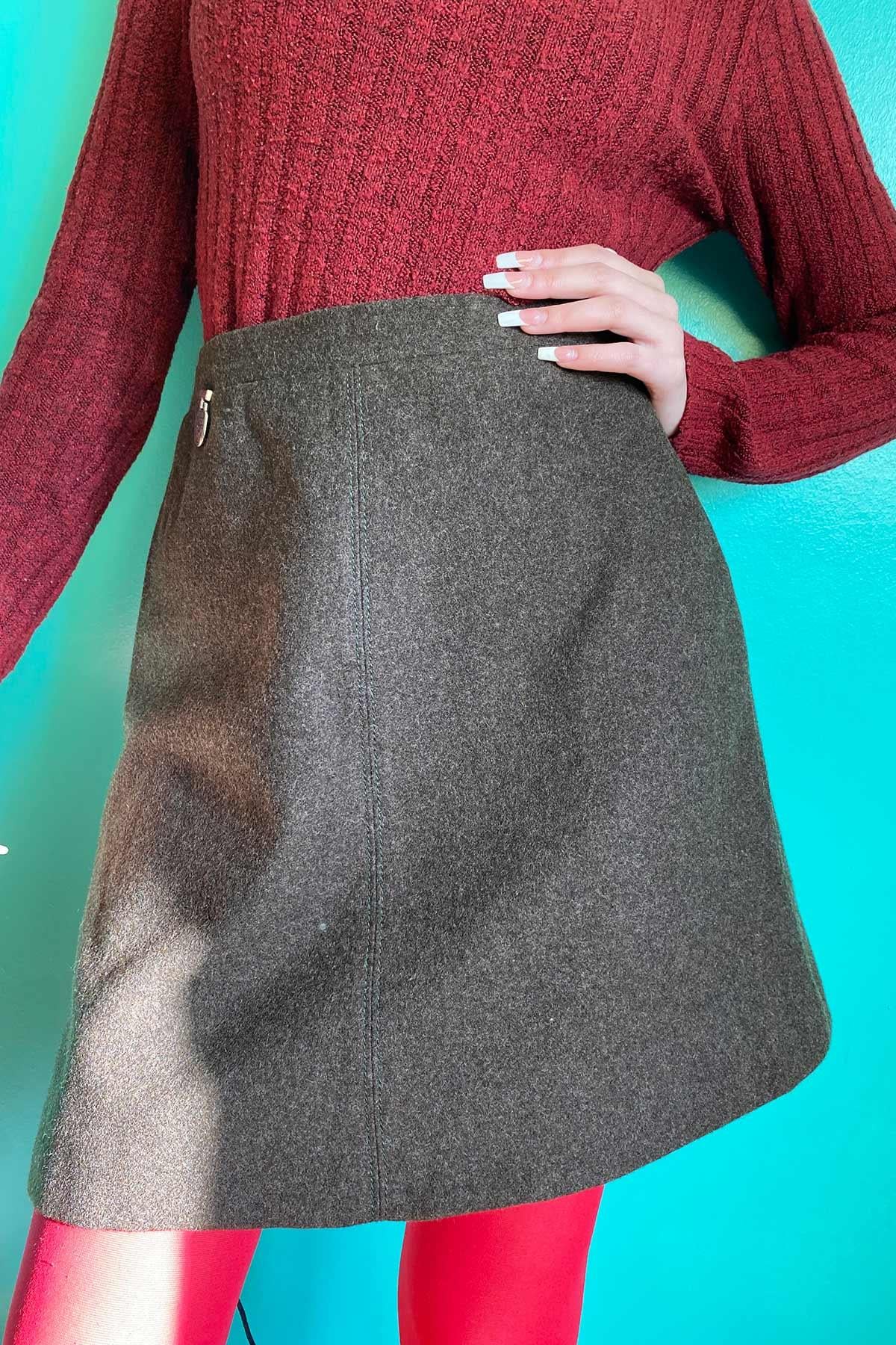 Vintage Yün Kaşe Etek