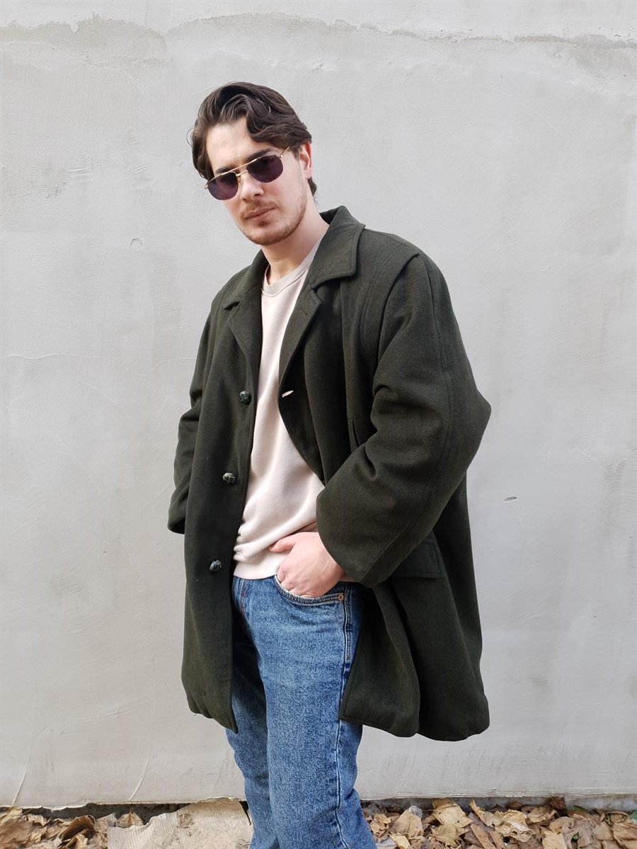 Vintage Yün Kaşe Kaban